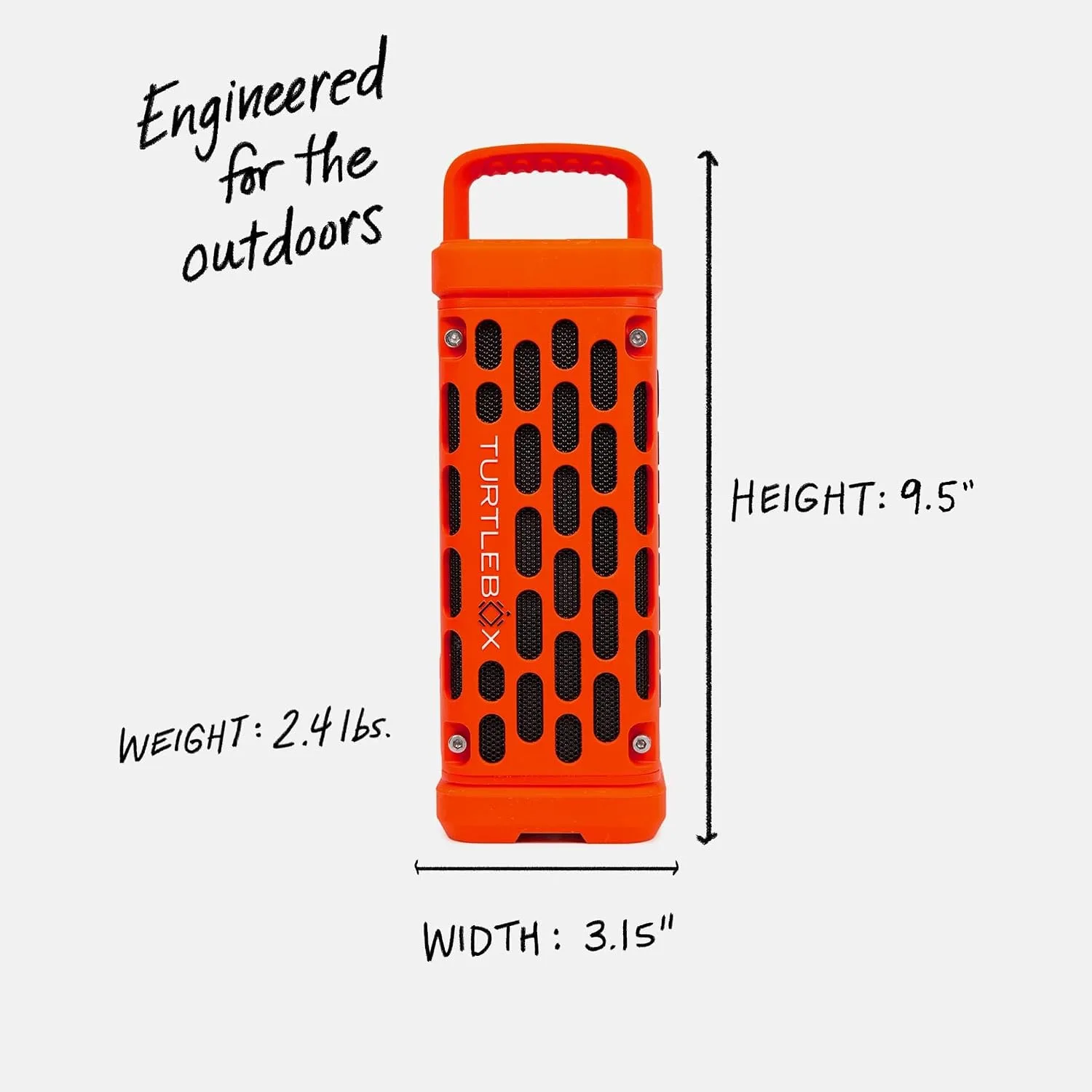Turtlebox Ranger Bluetooth Speaker. Ultra-Portable, Waterproof, Orange