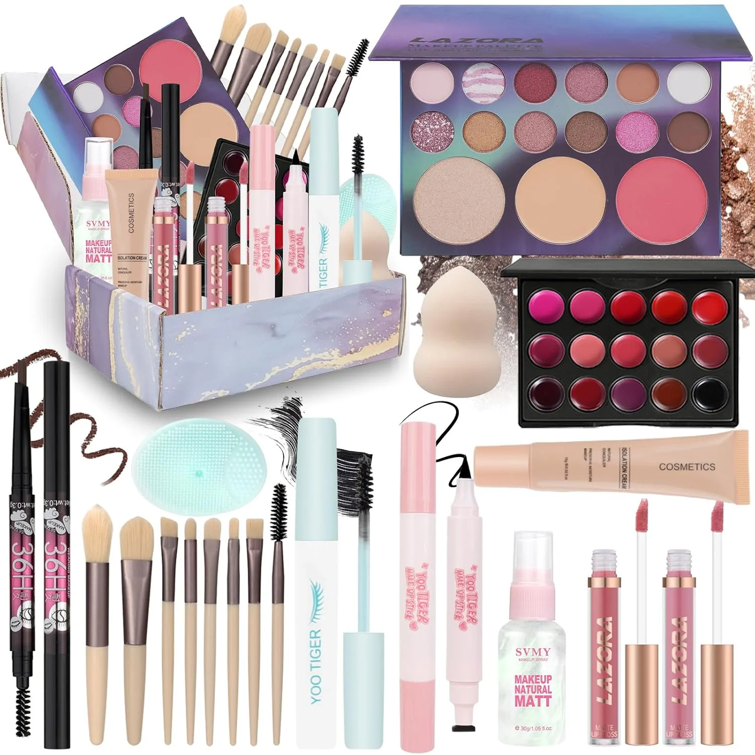 Set de maquillaje Lazora completo para adolescentes y adultos