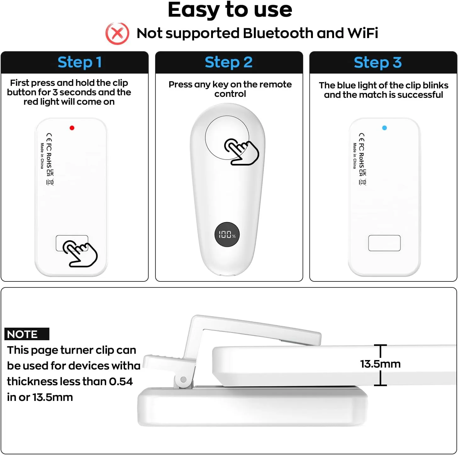 Remote Page Turner for Kindle Paperwhite Scribe Accessories