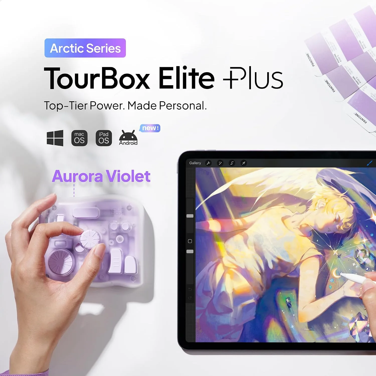 TOUR BOX Elite Plus Editing Controller, Complete Control, Aurora Violet