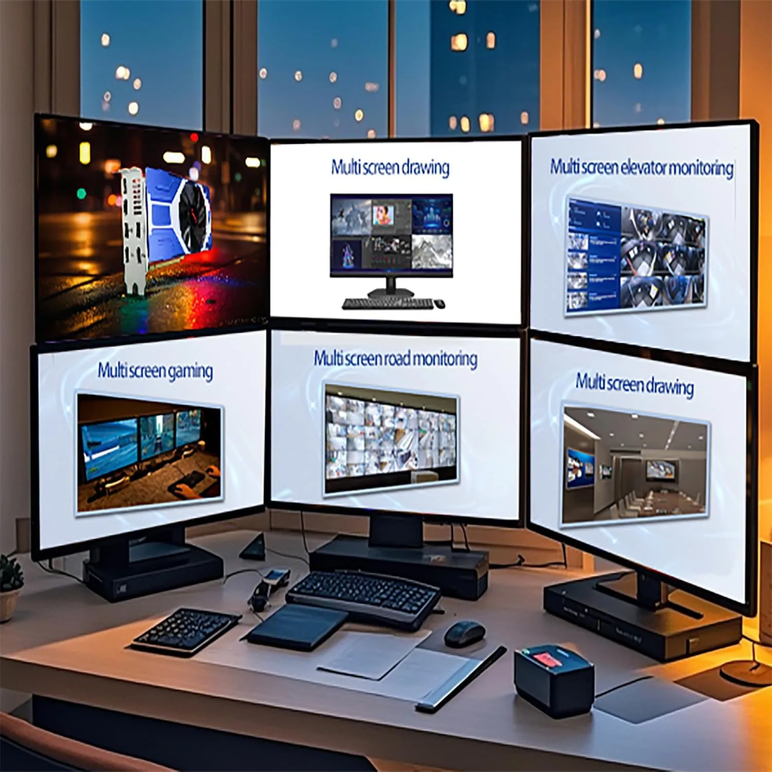 R7 350 4GB GDDR5 6 HDMI Multi Monitor Graphics Card