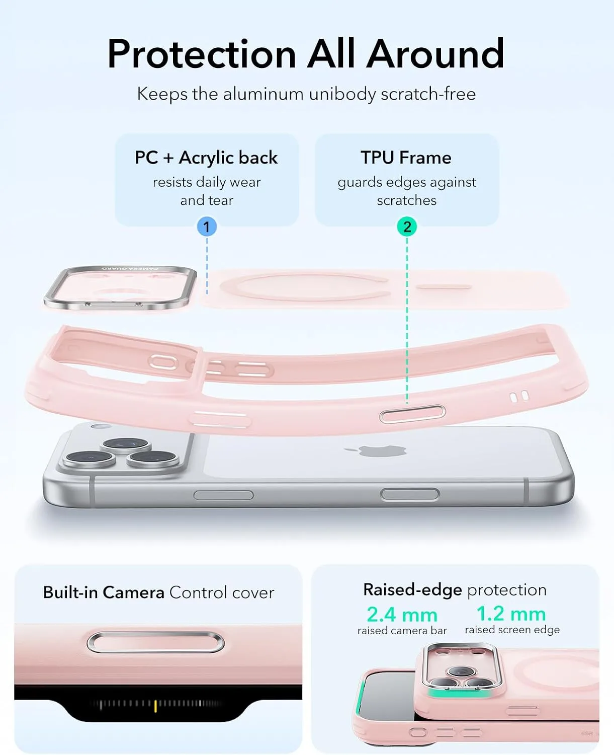 ESR Classic Hybrid for iPhone 18 Pro Max/17 Pro Max Case with Flex Stand