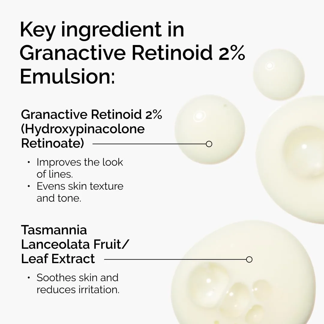 The Ordinary Granactive Retinoid 2% Emulsion, Advanced Retinoid Alternative for Anti-Aging and Skin Texture Improvement, 1 Fl Oz