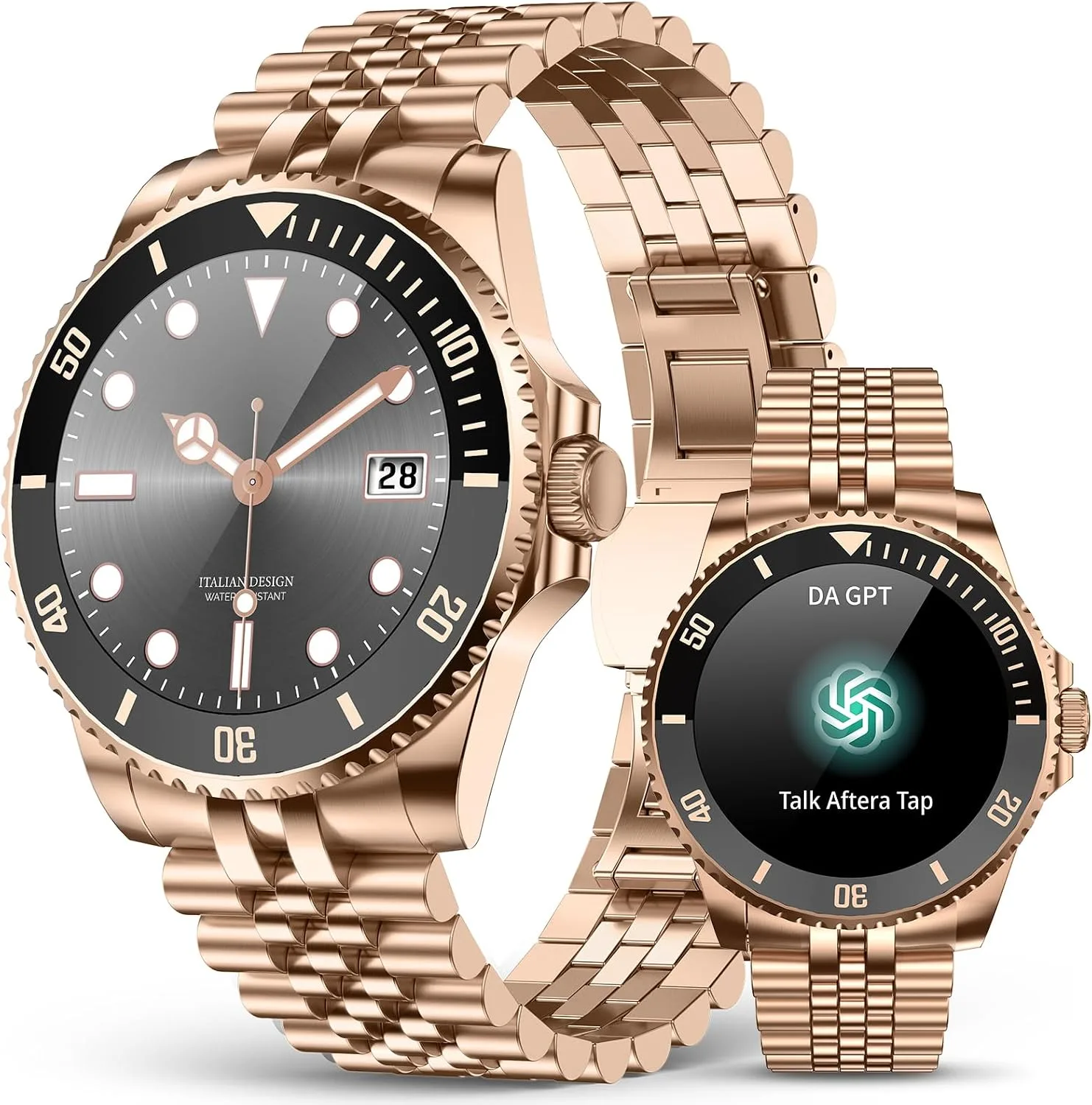 GPT AI Smart Watch for Men, 1.19" AMOLED, Bluetooth Calls, Fitness Tracker