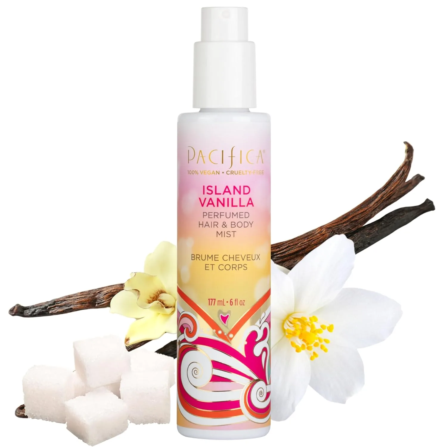 Splash corporal y para cabello Pacifica Island Vanilla 180 ml