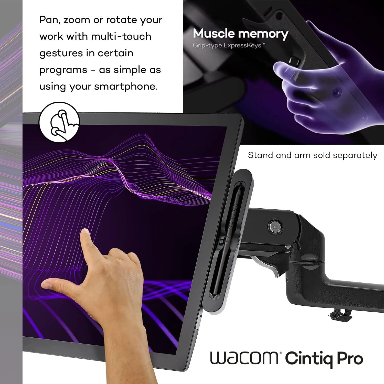 Wacom Cintiq Pro 27, Drawing Tablet with 4K 120 Hz Touchscreen & ProPen 3