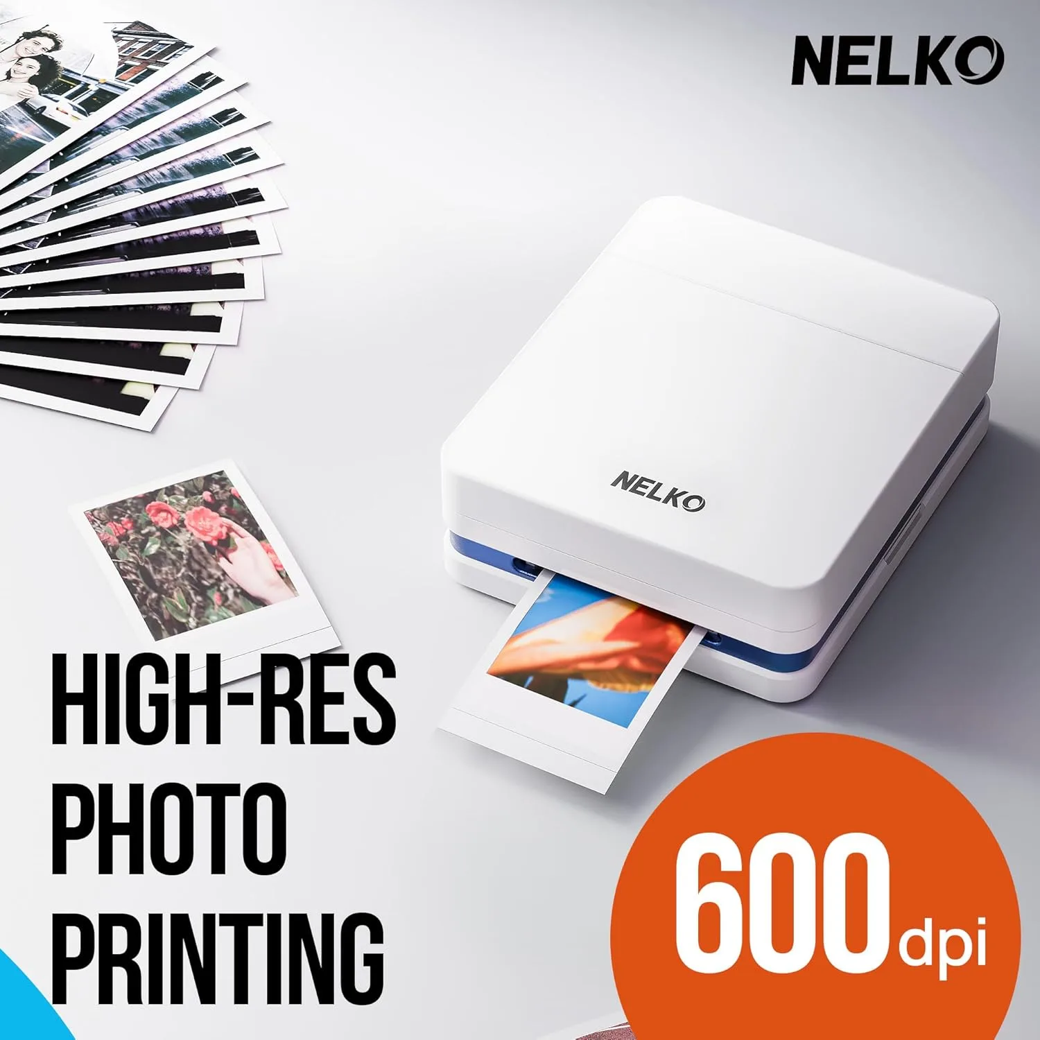 Nelko PP01 Photo Printer, 2x3 Portable Photo Printer, Mini Printer, White