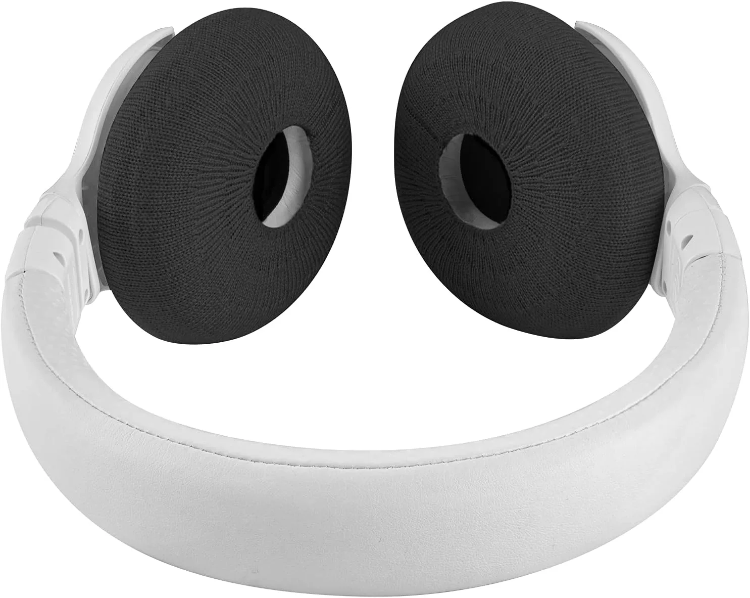 Geekria 2 Pairs Knit Headphones Ear Covers - Product Safety Certified - Washable & Stretchable Sanitary Earcup Protectors for On-Ear Headsets, Sweat Pads for Gym, Meeting (Size S/Black)
