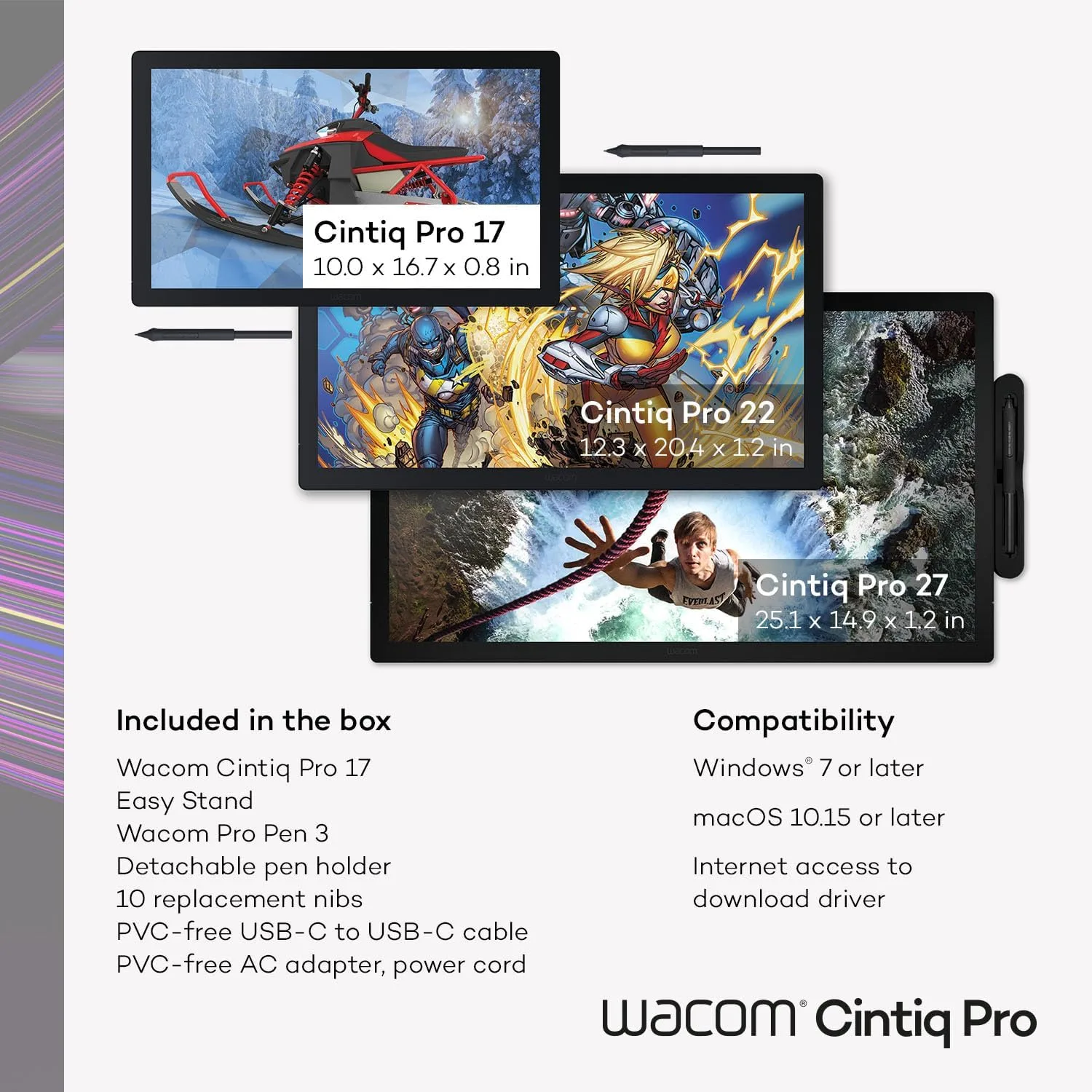 Wacom Cintiq Pro 17, Drawing Tablet with 4K 120 Hz Touchscreen & ProPen 3