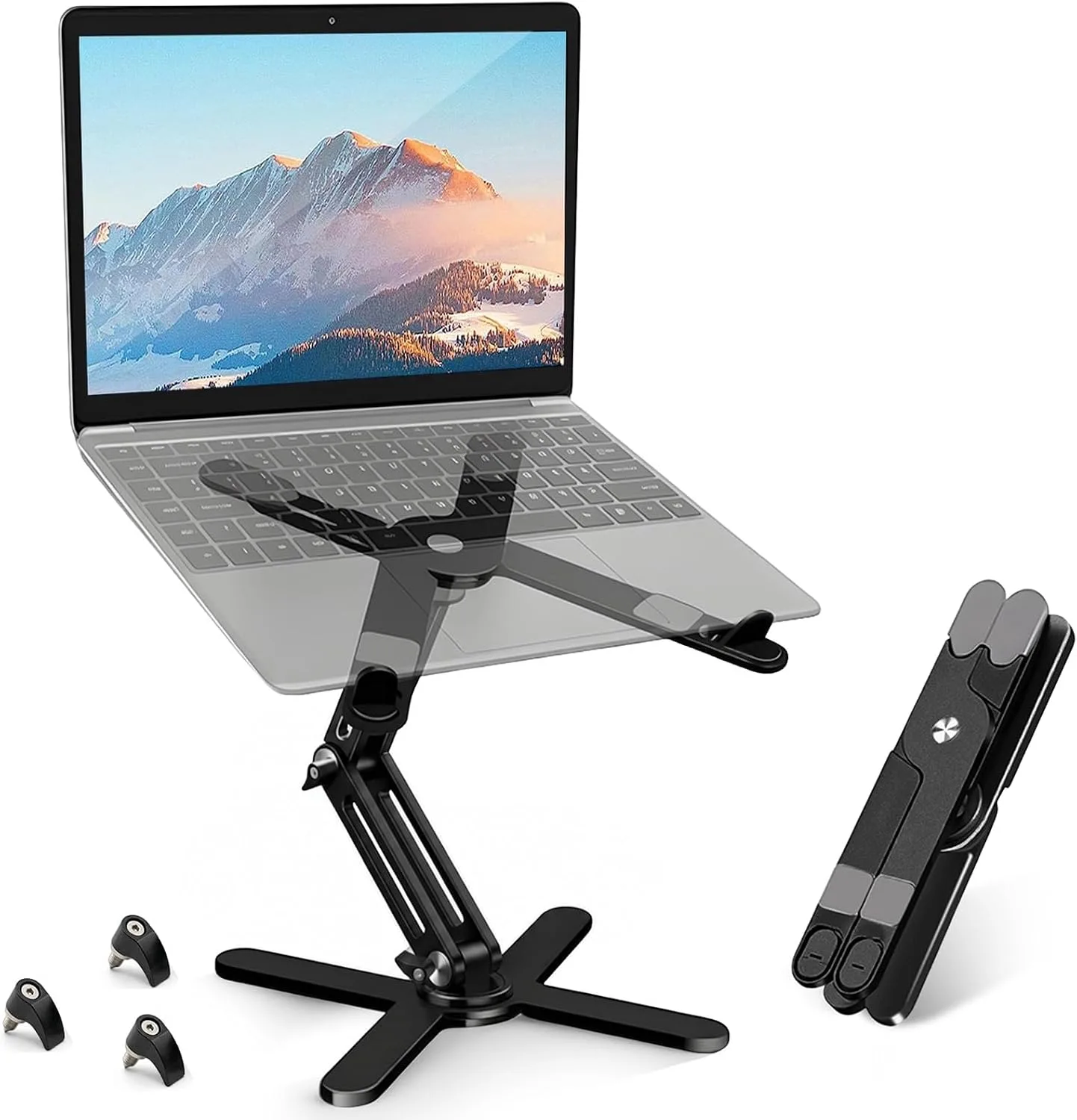 Base para laptop Moallia N86 giratoria 360° con perillas de bloqueo Negro