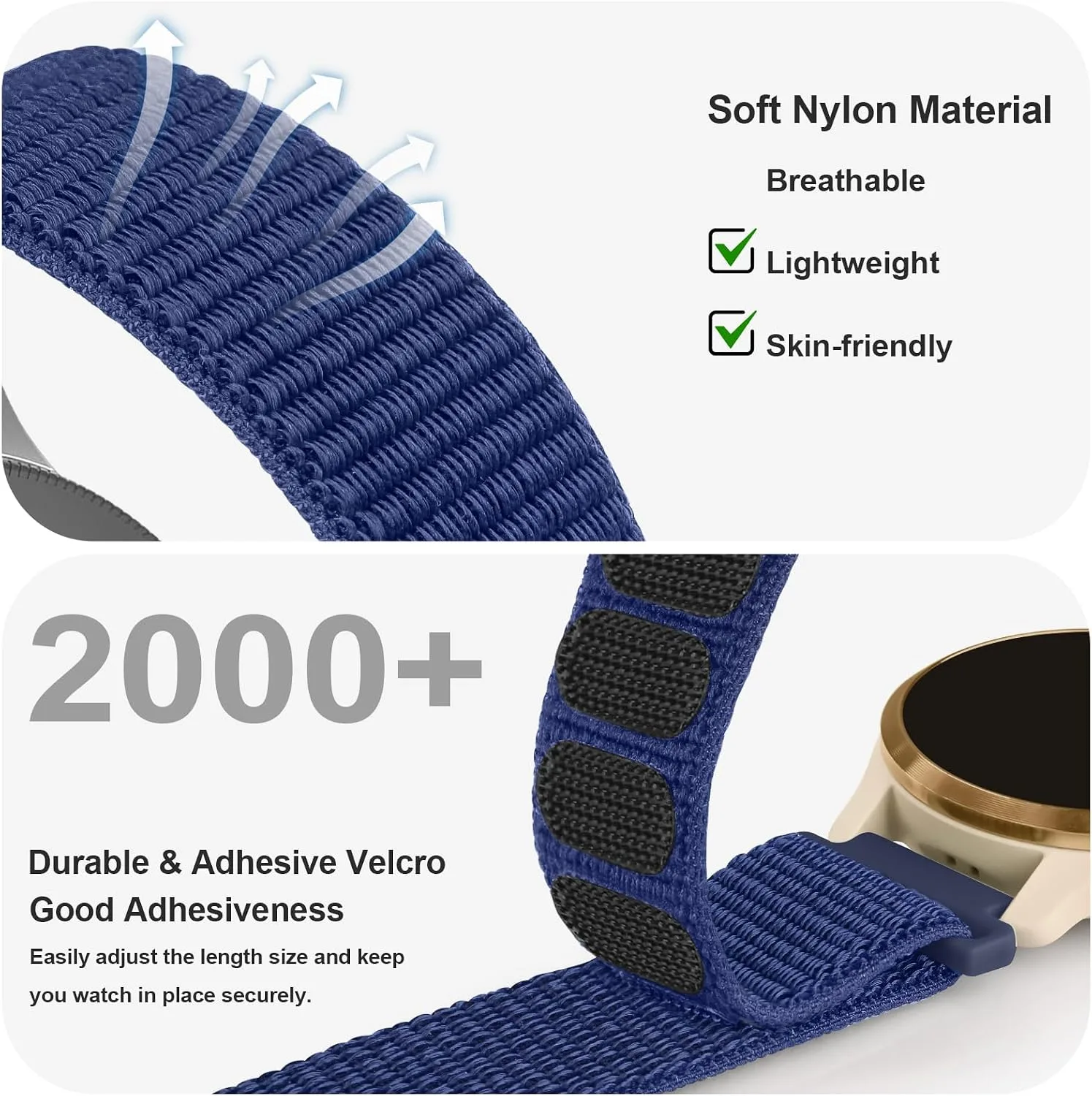 Amzpas Nylon Bands Compatible with COROS PACE 4 / PACE 3 / Pro/APEX 2 Pro/APEX Pro/APEX 46mm Men Women, 22mm Soft Sport Replacement Strap for Coros Pace 4/3 Watch