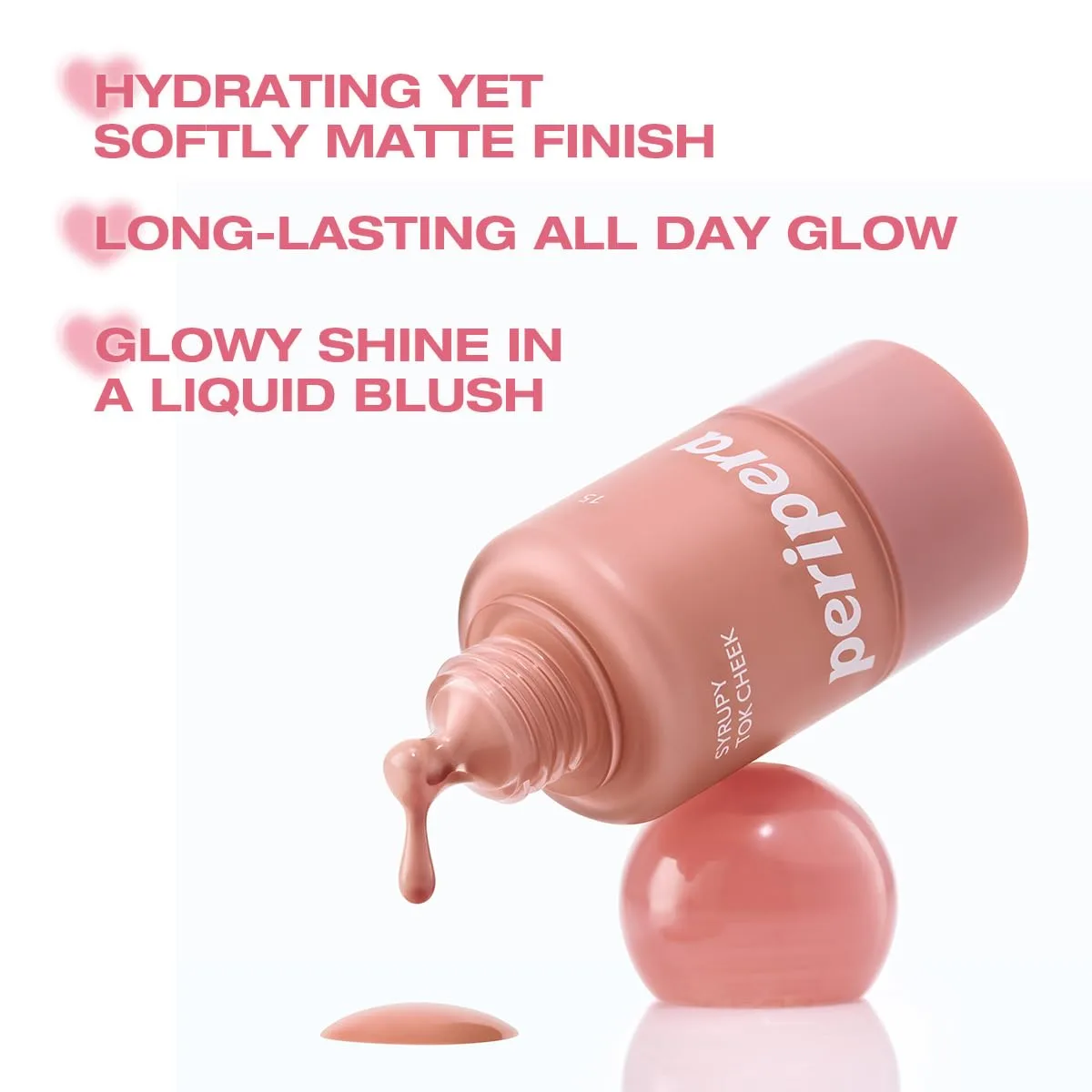 PERIPERA SYRUPY TOK CHEEK Liquid Blush| Dewy Finish with Long-Lasting Hydration, Buildable & Blendable Color, Natural Glow for Cheeks, Safe for Sensitive Skin (08 SYRUP GRAPEFRUIT)