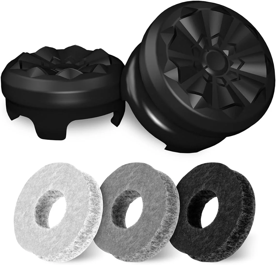 KontrolFreek Aim Boost Kit for PlayStation 5 (PS5) and PlayStation 4 (PS4) Controller | Includes Performance Thumbsticks and Precision Rings | Black Galaxy Edition