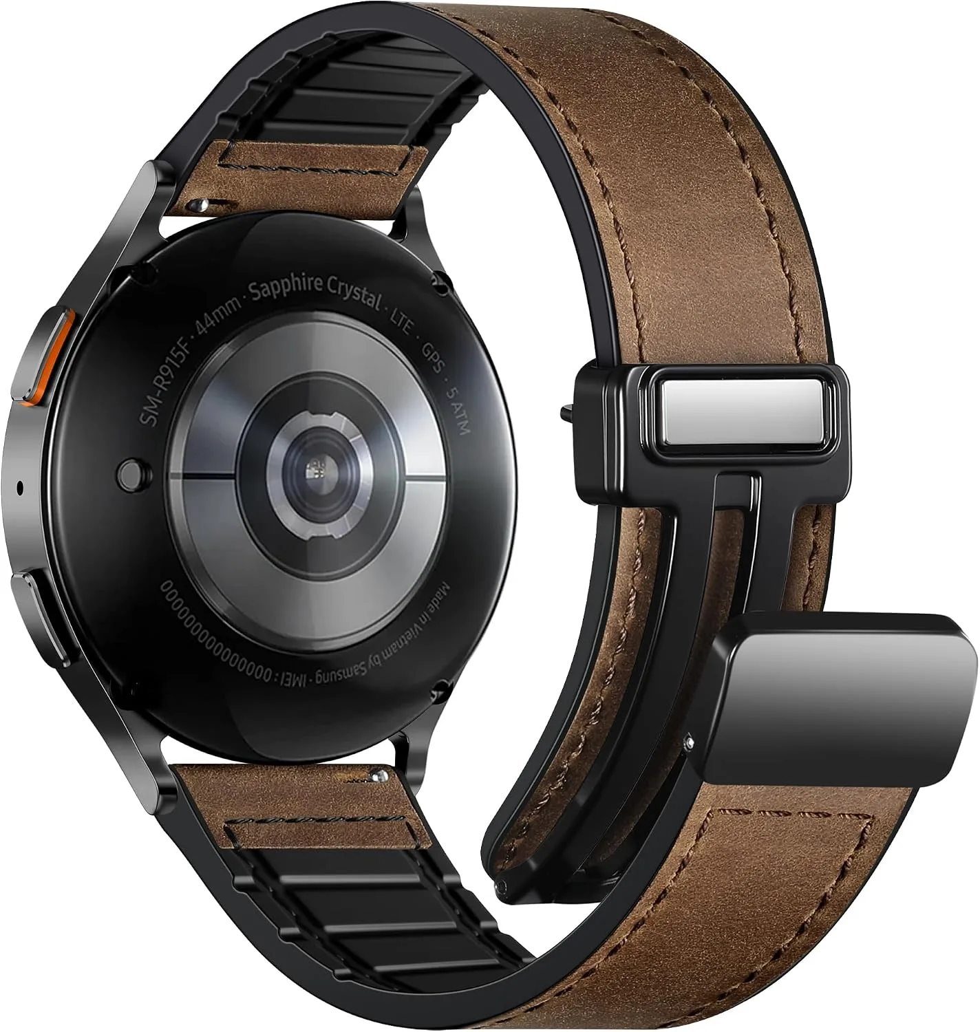 Charlam Magnetic Leather Bands Compatible with Samsung Galaxy Watch 7 Band 6 5 4 FE Active 2 40mm 44mm/Watch 6/4 Classic/Watch 5 Pro/3, 20mm Genuine Leather Straps for Samsung Watch Bands Men Women