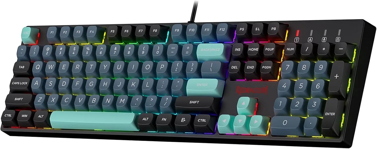 Teclado Gamer Redragon K582 SE Mecánico RGB Cableado 104 Teclas PBT