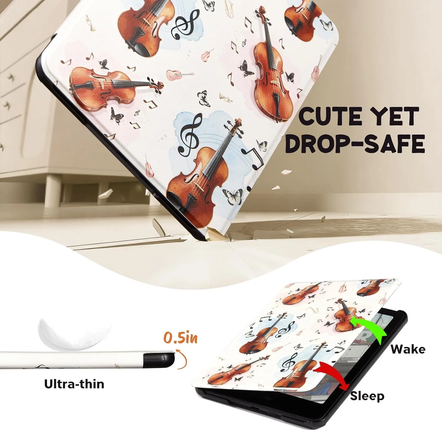 CoBak Case for 7" E-Readers - All New PU Leather Cover with Auto Sleep Wake Feature for E-Readers 2024 Released