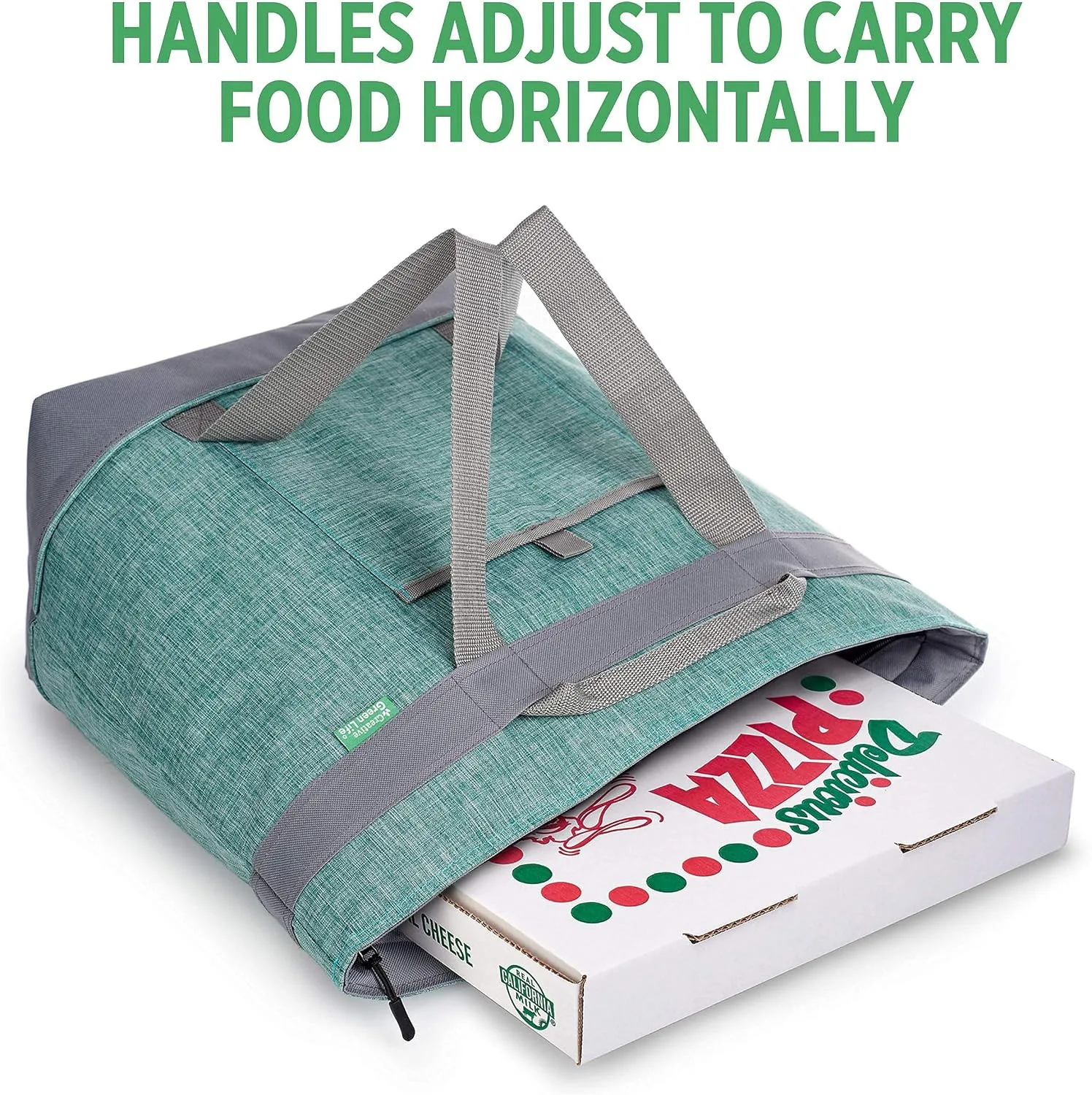 Jumbo Insulated Cooler Bag - Heavy Duty Soft Insulated Grocery Bag (Green)
