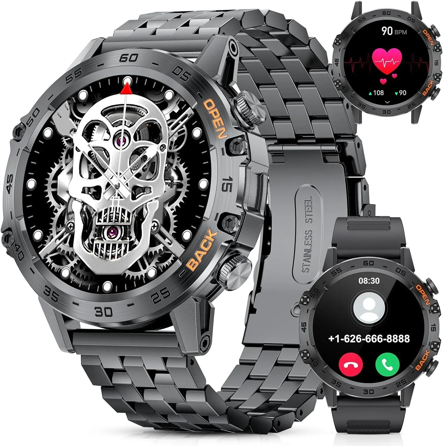 SUNKTA Military Smart Watch for Men(Answer/Dial Calls),1.39''HD Touchscreen,100 Sports Modes, 5ATM Waterproof Fitness Watch,with Blood Pressure/Heart Rate/SpO2 Smart Watch for Android/iOS
