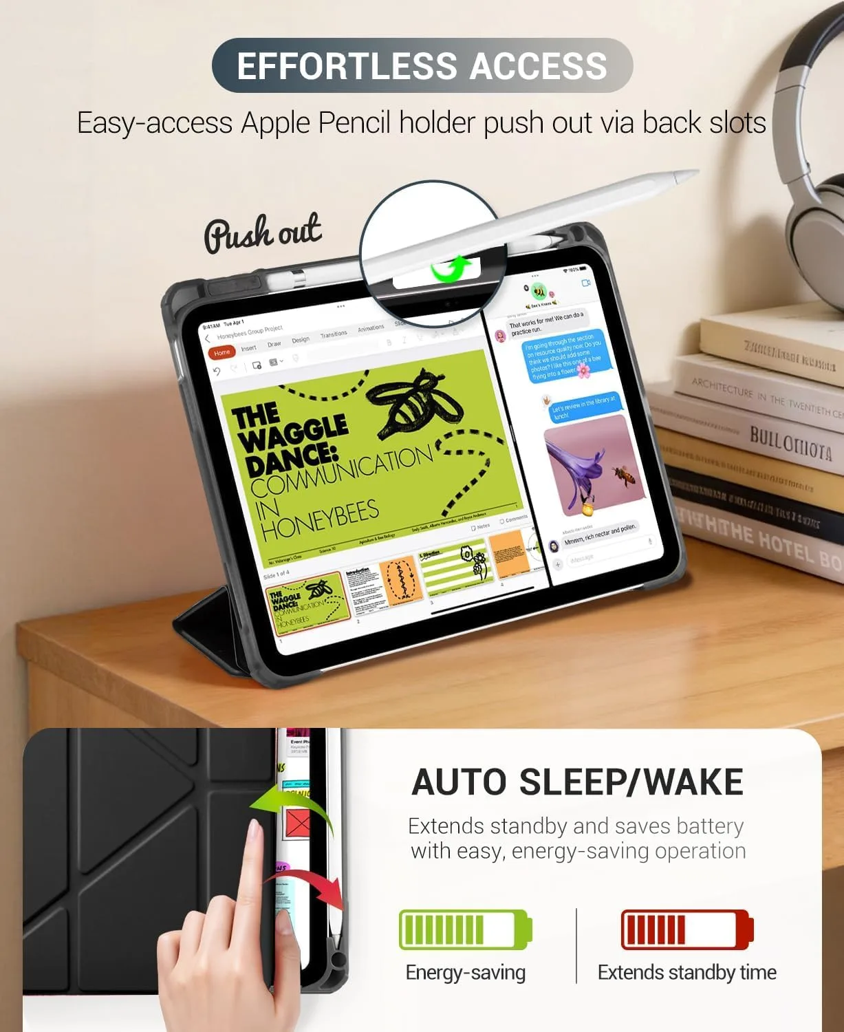 CoBak Case for iPad (A16) 11th Generation, iPad 10th Gen Cover, Black