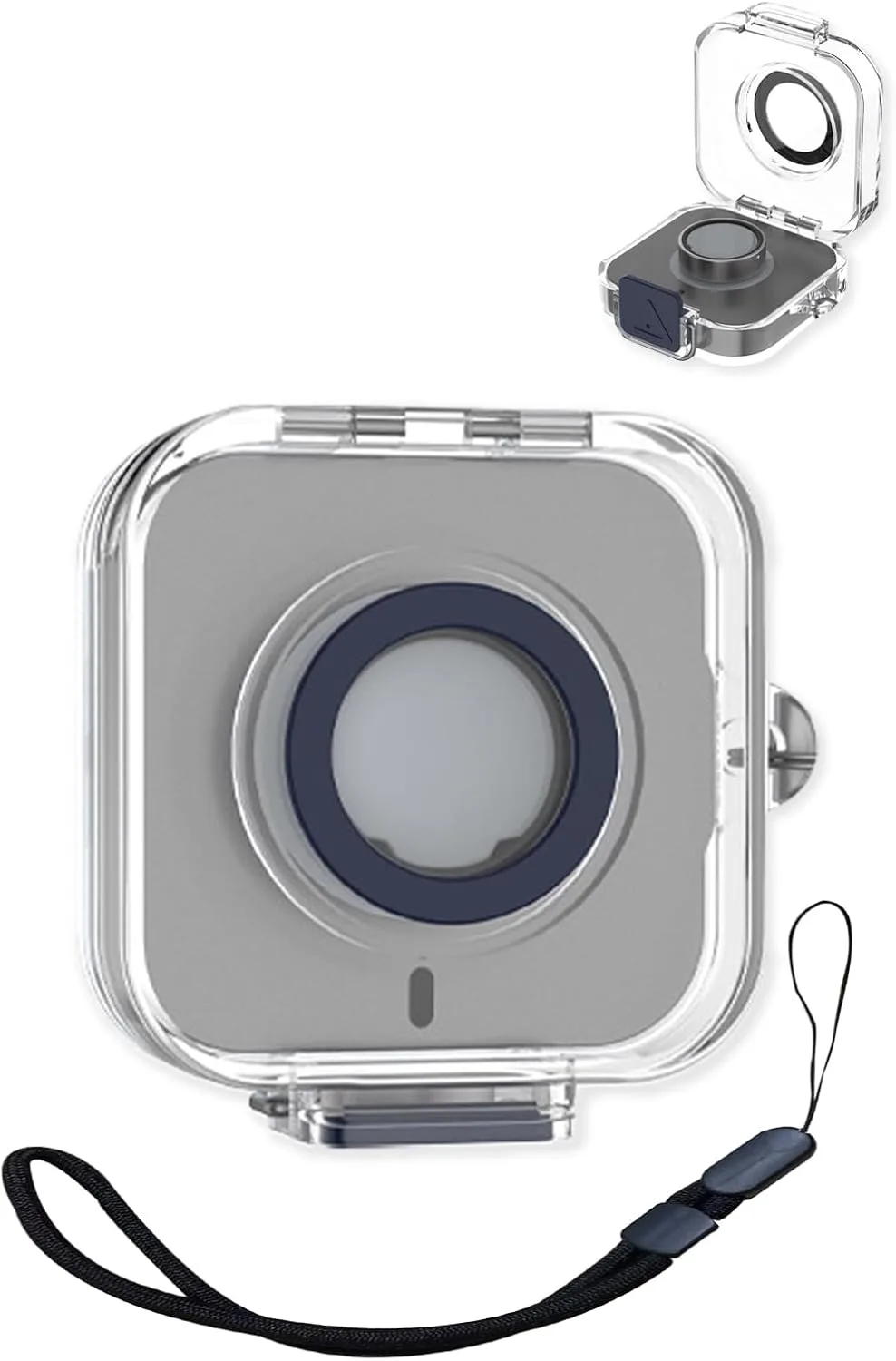 Compatible with Oura Ring 4 Charger,Full Body Shockproof Protective Integrated Switch Protective Cover，with Lanyard,Gun Color