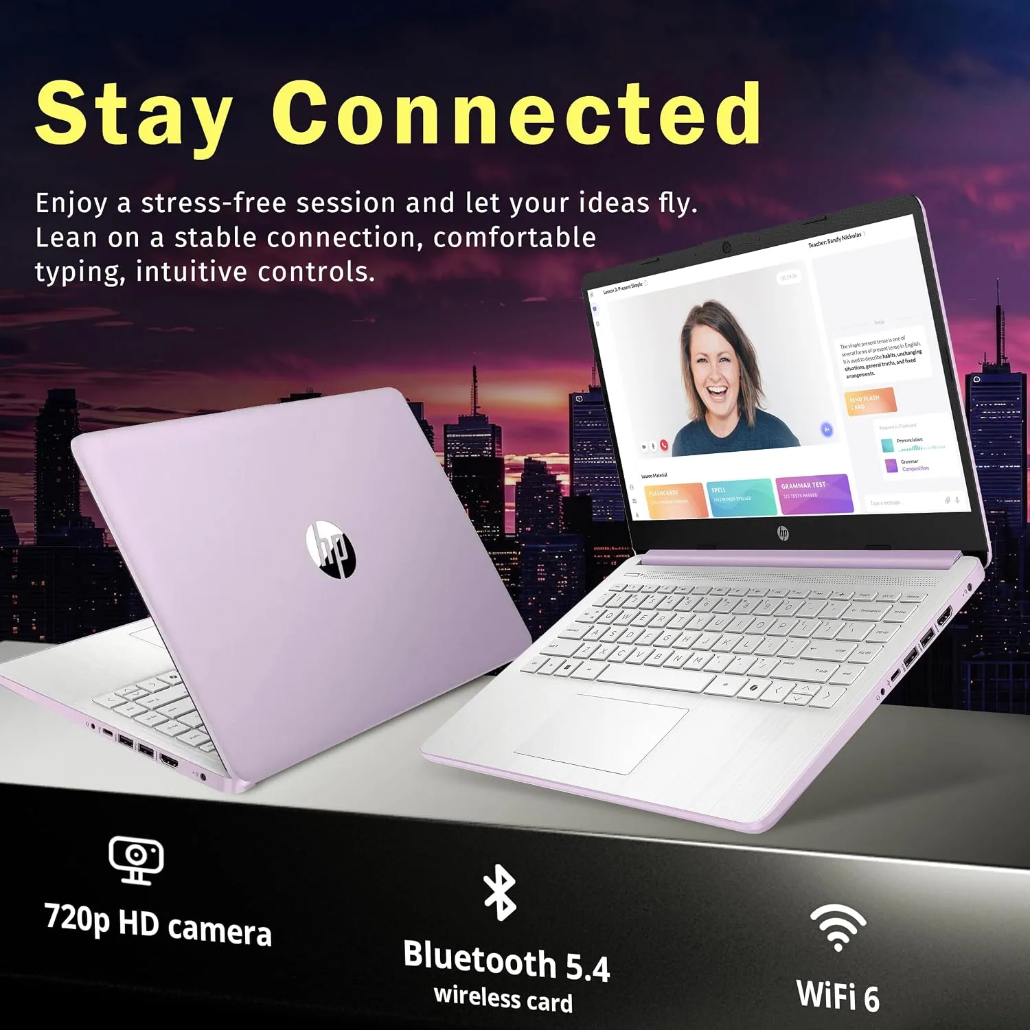 HP Stream 14" HD Laptop, Intel Processor N150, 4GB RAM, 128GB UFS, Intel Graphics, Webcam, Bluetooth, Windows 11s, Purple (Renewed)