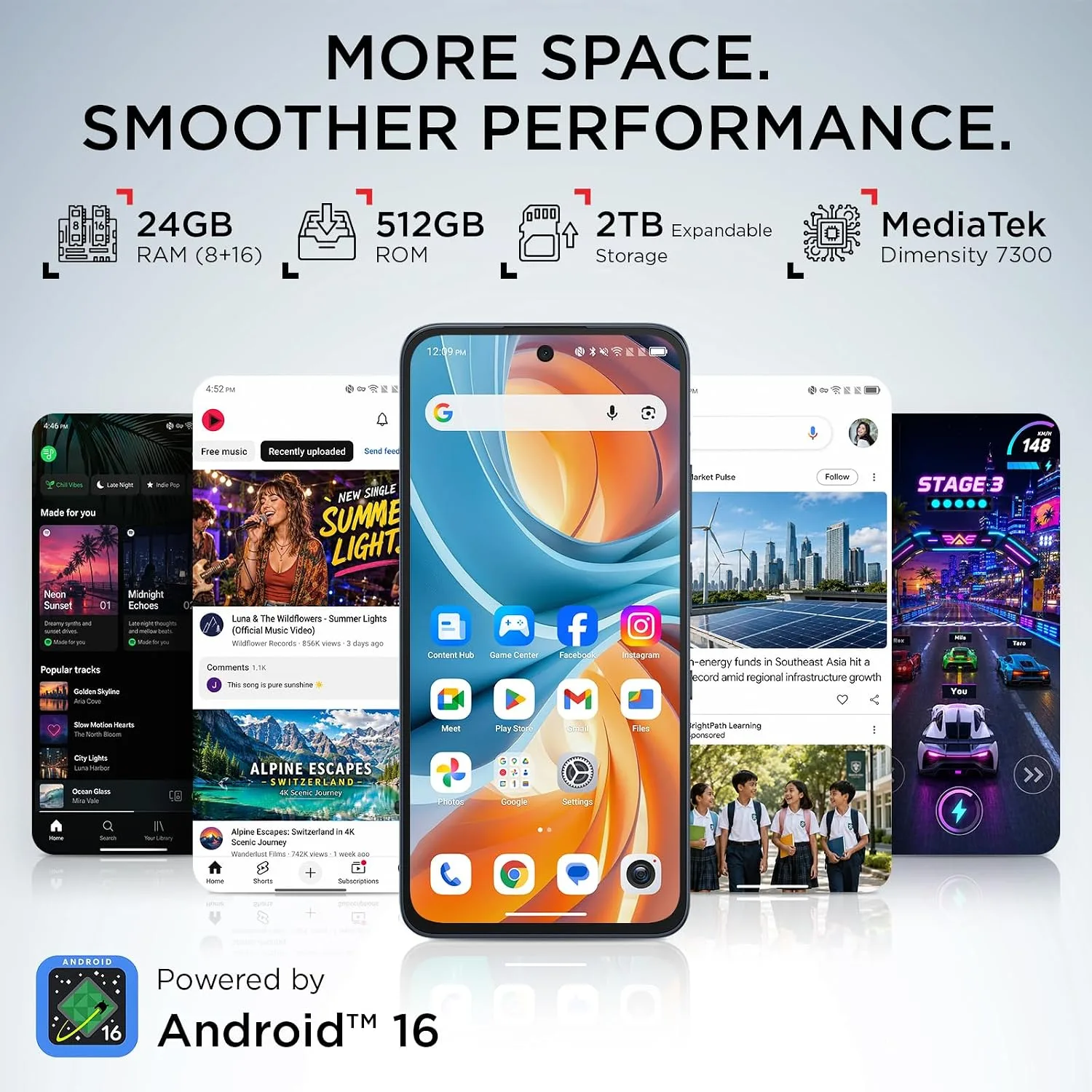 TCL NXTPAPER 70 Pro Unlocked Android Phone, 6.9" 120Hz Display, 8+512GB