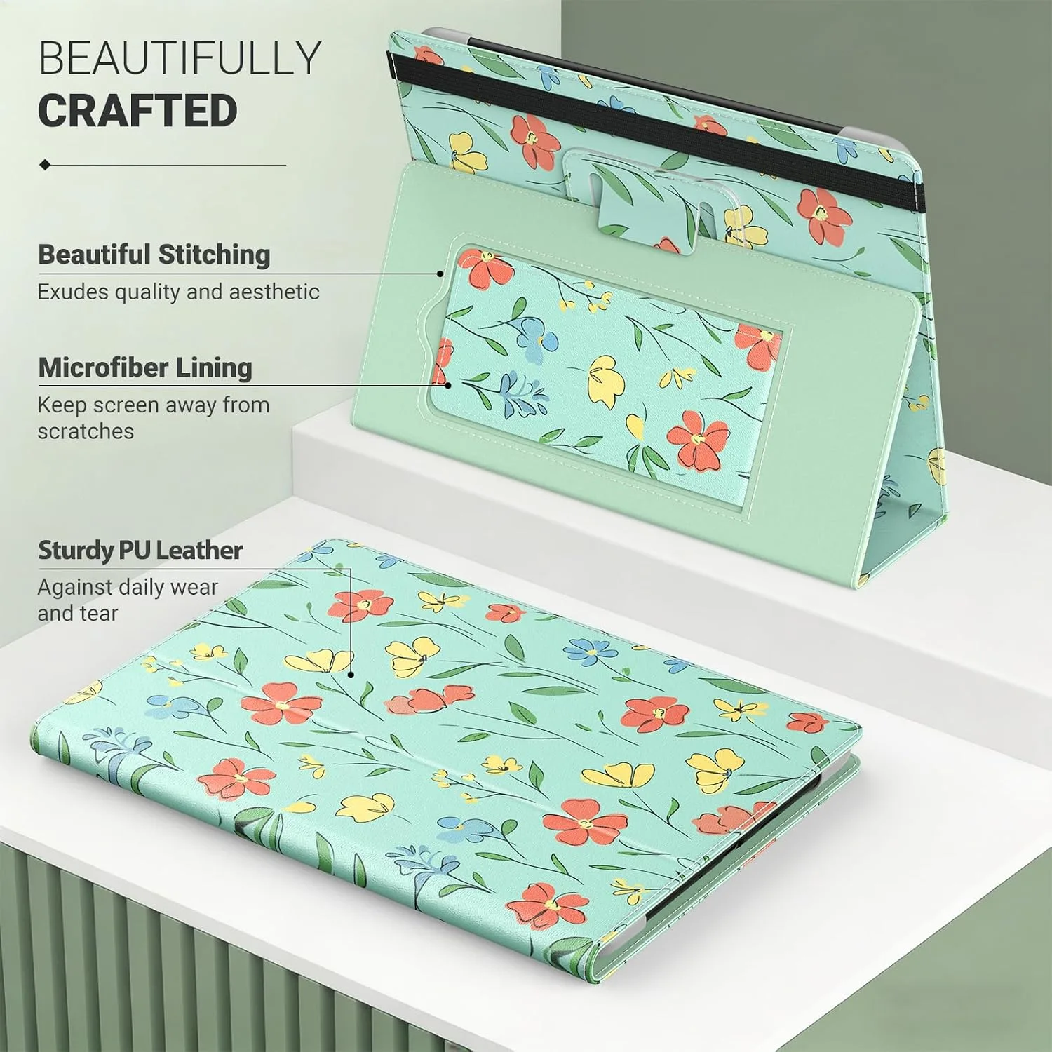MoKo Universal Case for 6.8,7 Inch eReaders&Tablets, Painted Flower