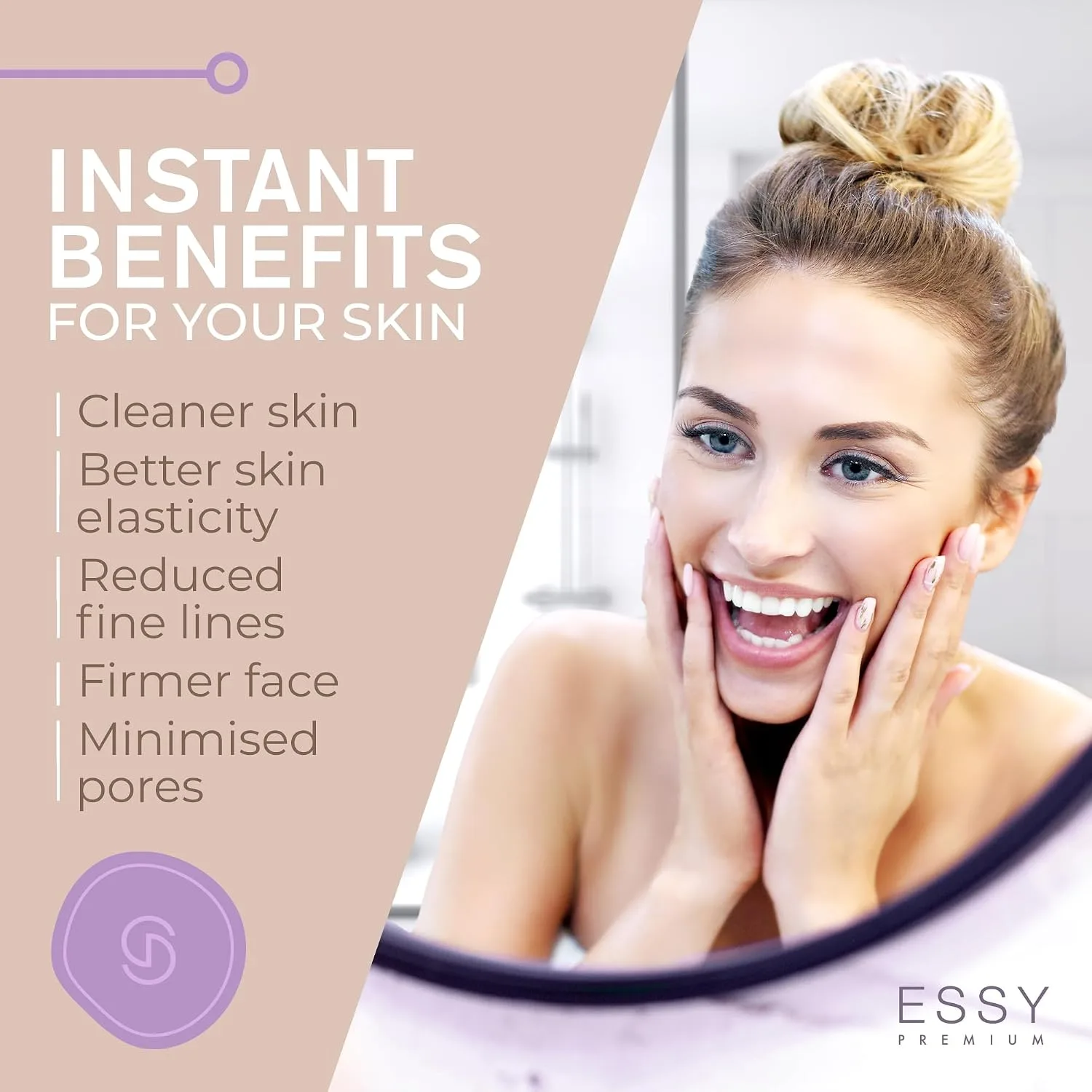 Essy Blackhead Remover Facial Cleanser Machine for Pimple Suction (Purple)