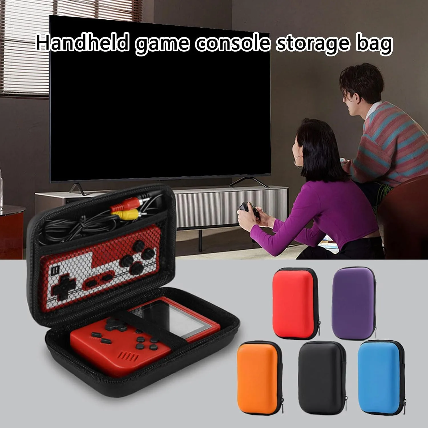 R36S Handheld Gaming Console Bag Shock Proof Portable Travel Carrying Case Storage Box with Pocket
