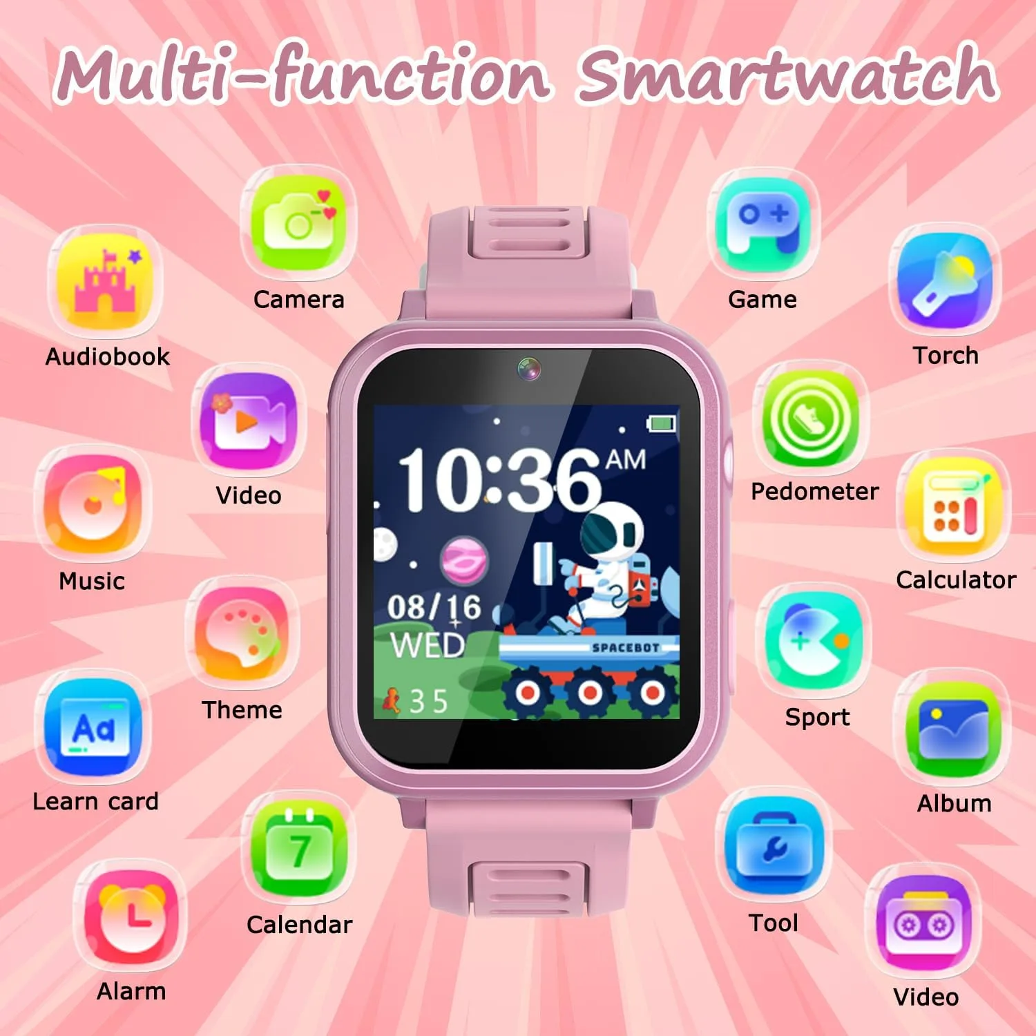 Smart Watch for Kids with 39 Games HD Touch Touchscreen Alarm Clock Camera