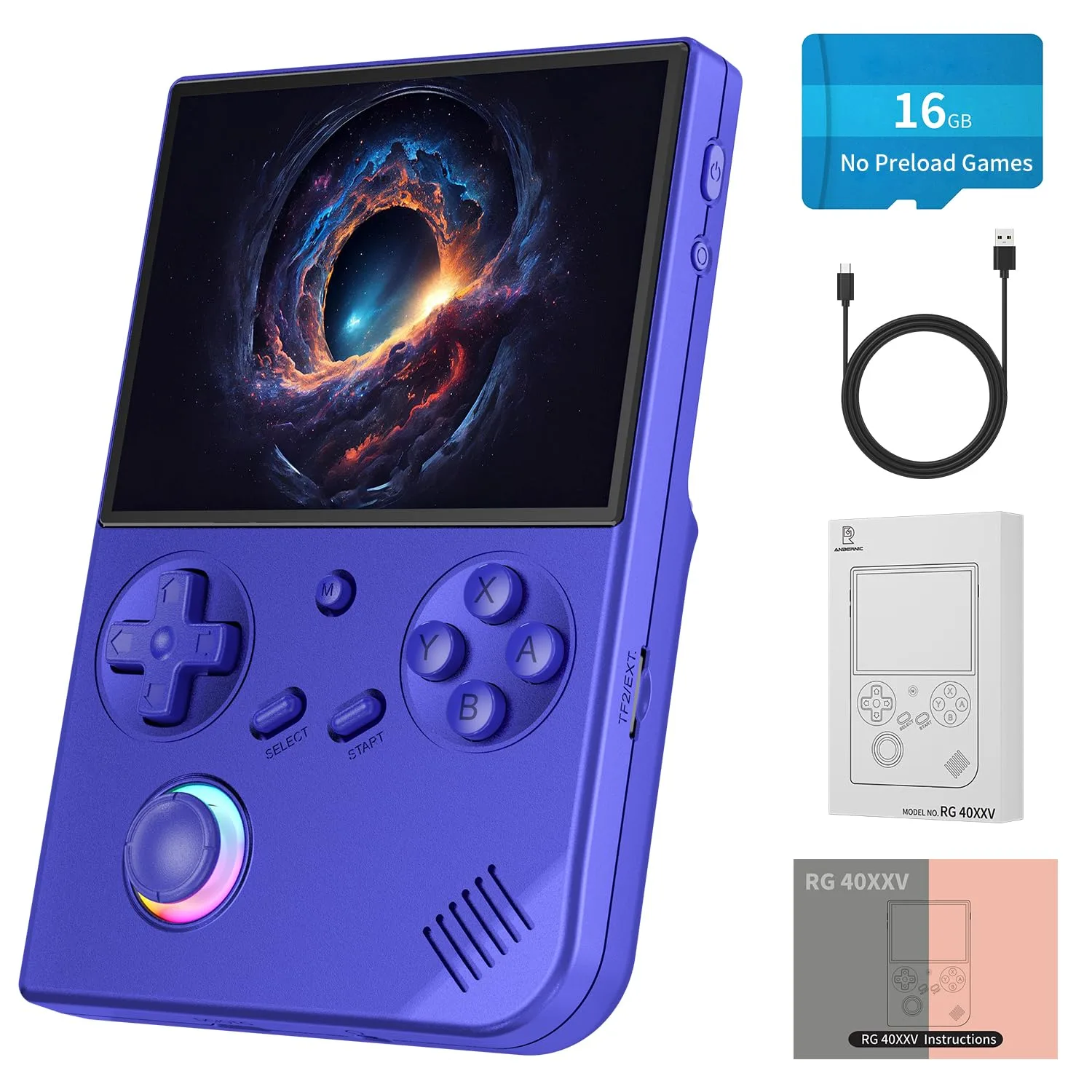 RG40XX V Handheld Game Console, RG40XXV Retro Gaming Console with 4.0'' IPS Screen Linux 16GB No Preloaded Games Multi-Emulator Portable Video Game Support 5G WiFi Bluetooth HDMI Streaming, Blue