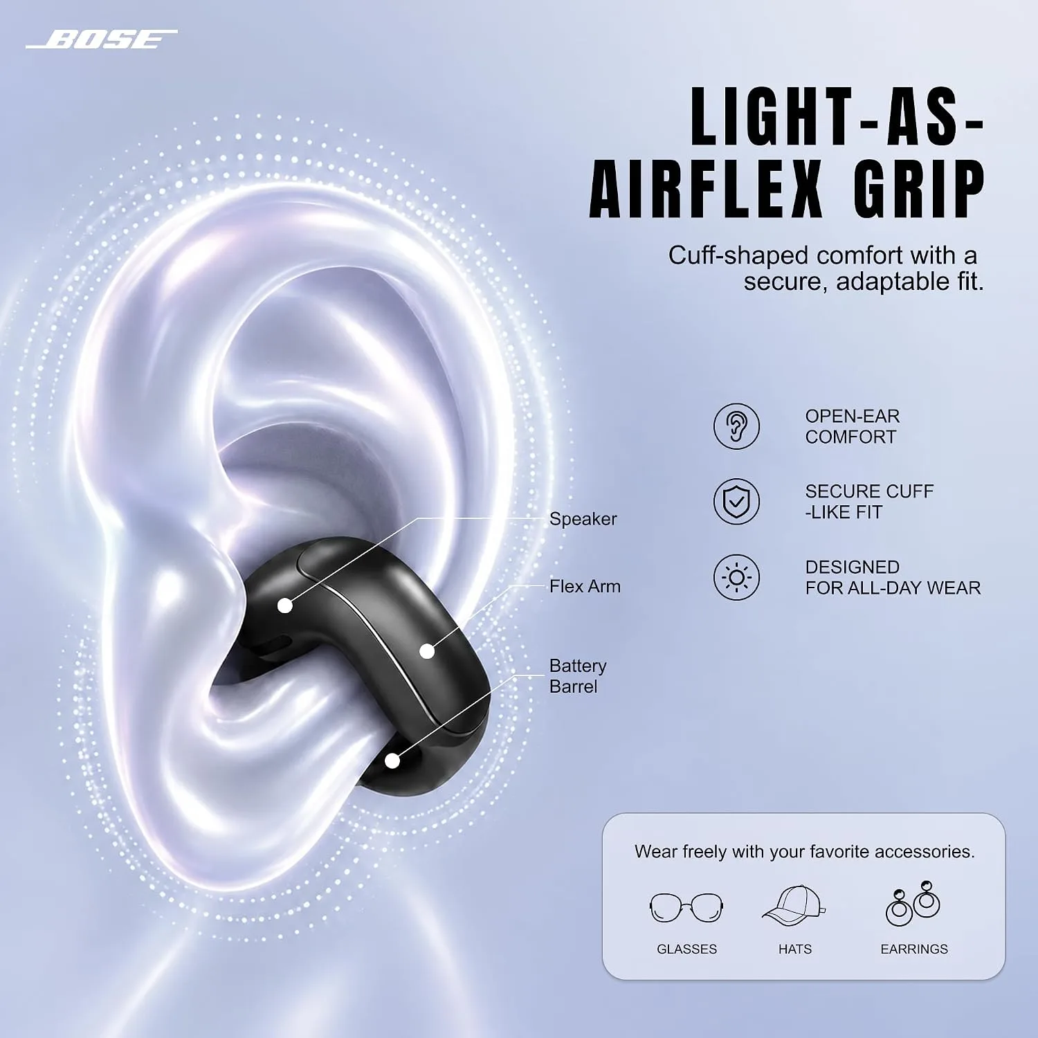Bose Ultra Open Earbuds Bluetooth Open-Ear Clip-On Headphones Power Bundle