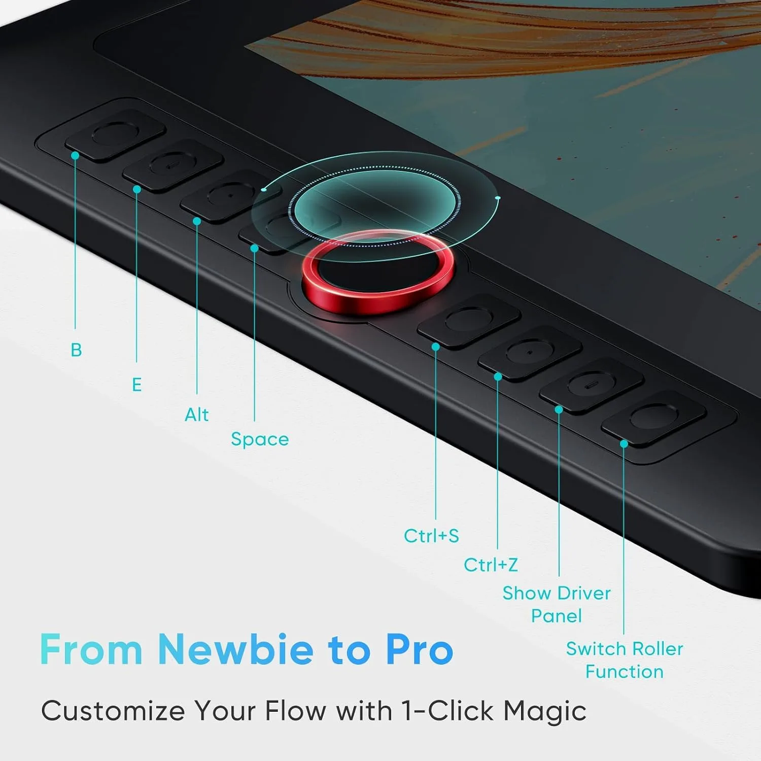 XPPen Artist 13.3 Pro V2 Drawing Tablet with Screen, 16K, Red Dial, 8 Keys