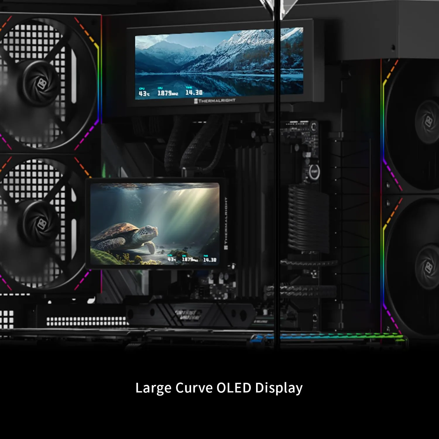 Thermalright Levita Vision 360 ARGB Black CPU Water Cooler, 6.67-in Magnetic Curved Screen with 2400x1080 Resolution, Building Block Splicing Fan-2000RPM, Compatible with AM4/AM5, Intel LGA1700/1851