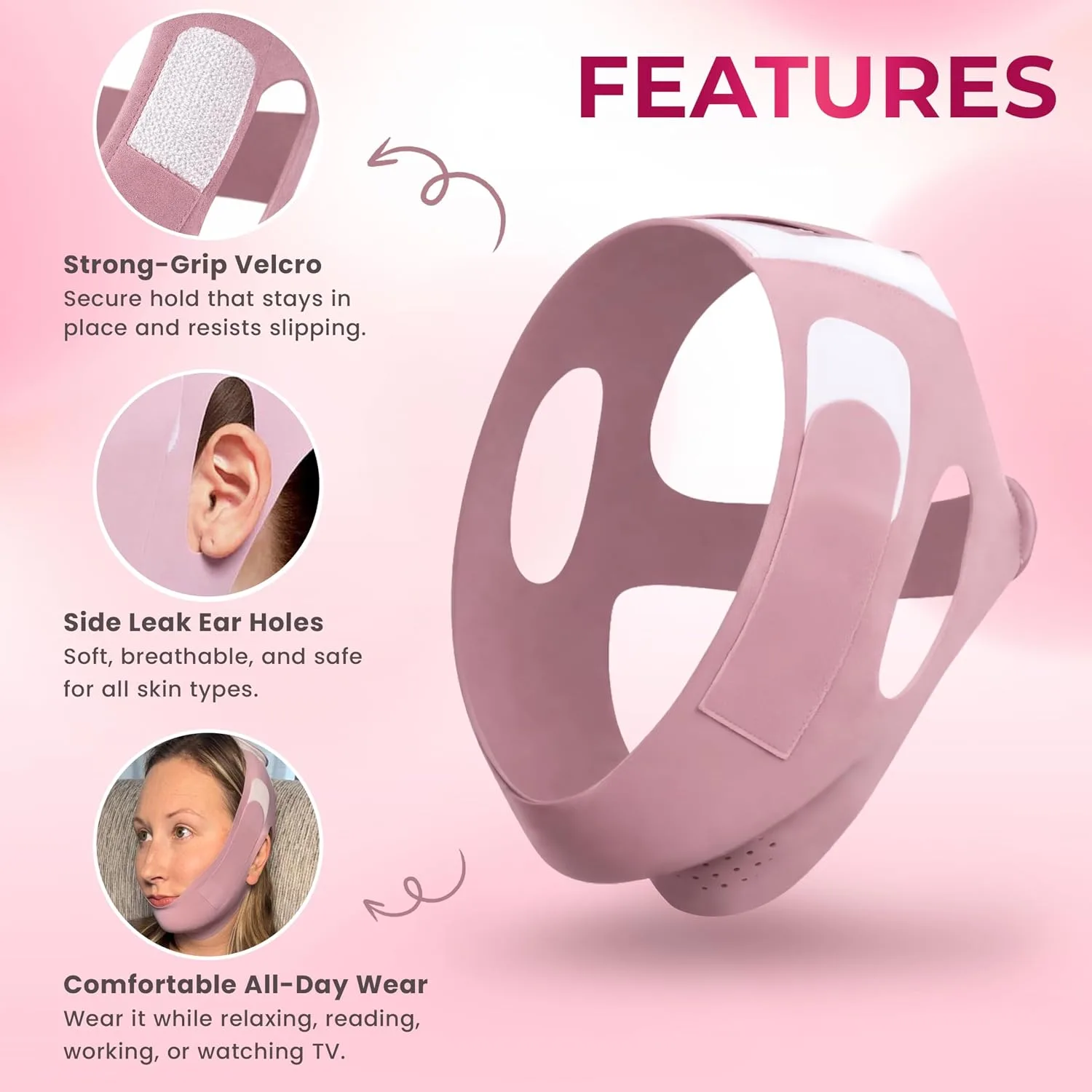 V-Line Chin Up Mask – V Shaped Face lift mask for Double Chin Reducer, Jawline Shaper Chin Strap for Sleeping Adjustable Face Slimmer for Women