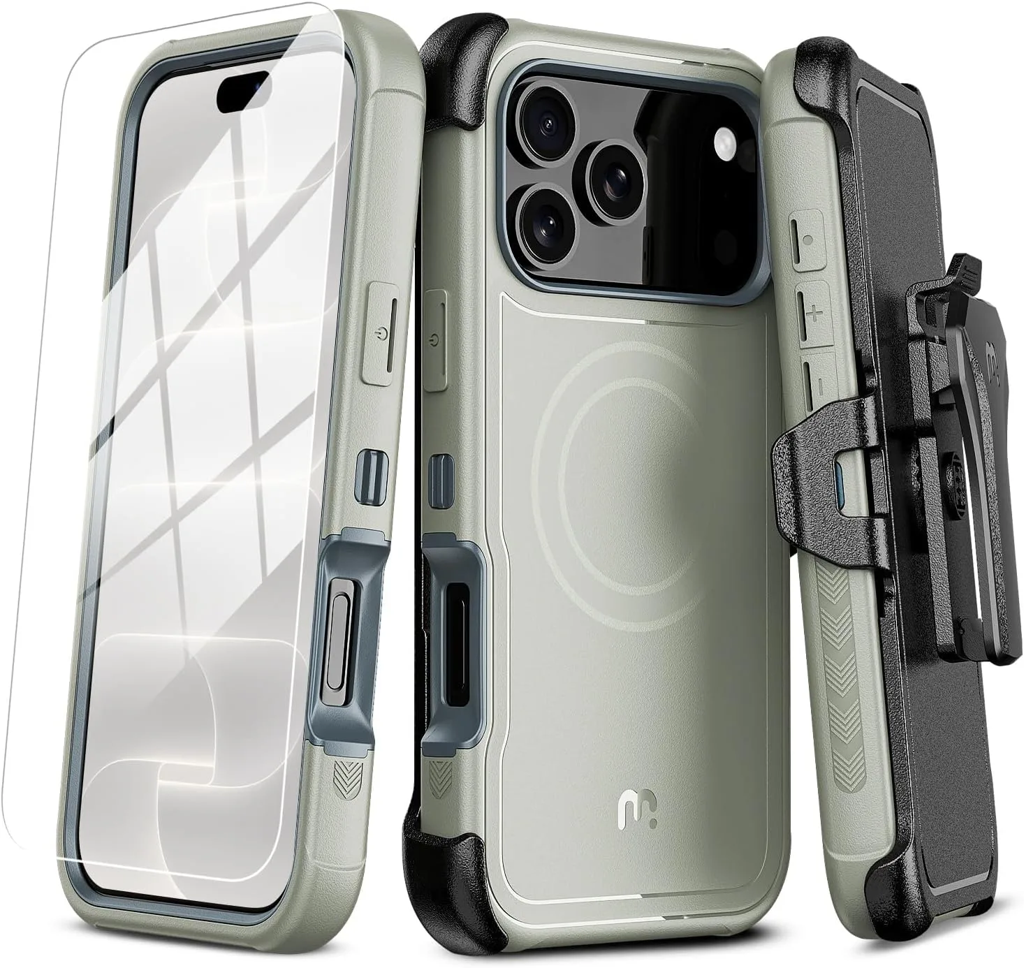 M MYBAT PRO for iPhone 18 Pro Case with Belt Clip Holster,Magnetic Case