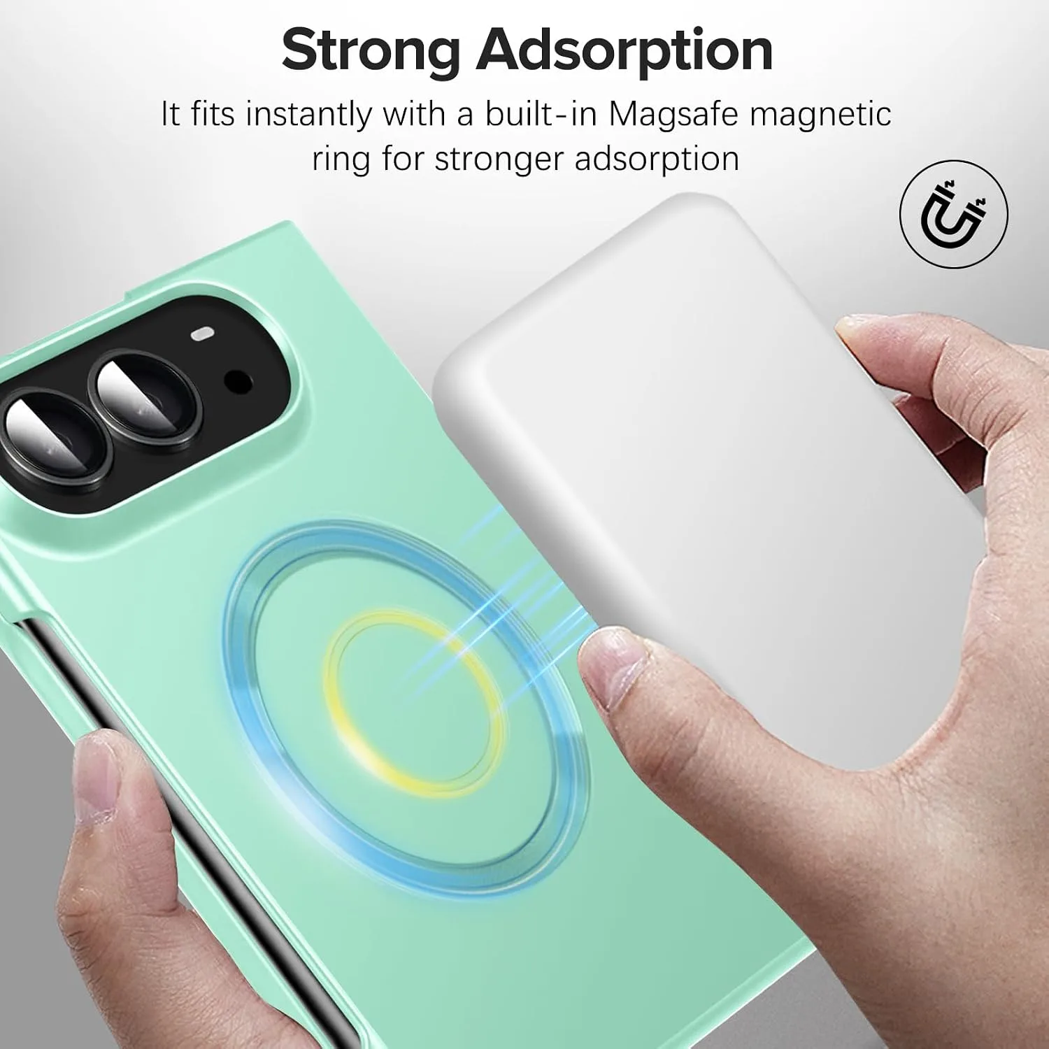 Case for iPhone Duo, Magnetic Phone Case Compatible with Mag-Safe，Green