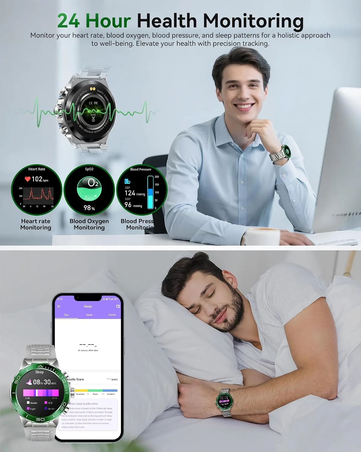 SOUYIE Military Rugged Smart Watch for Men 1.43" AMOLED Bluetooth Calling