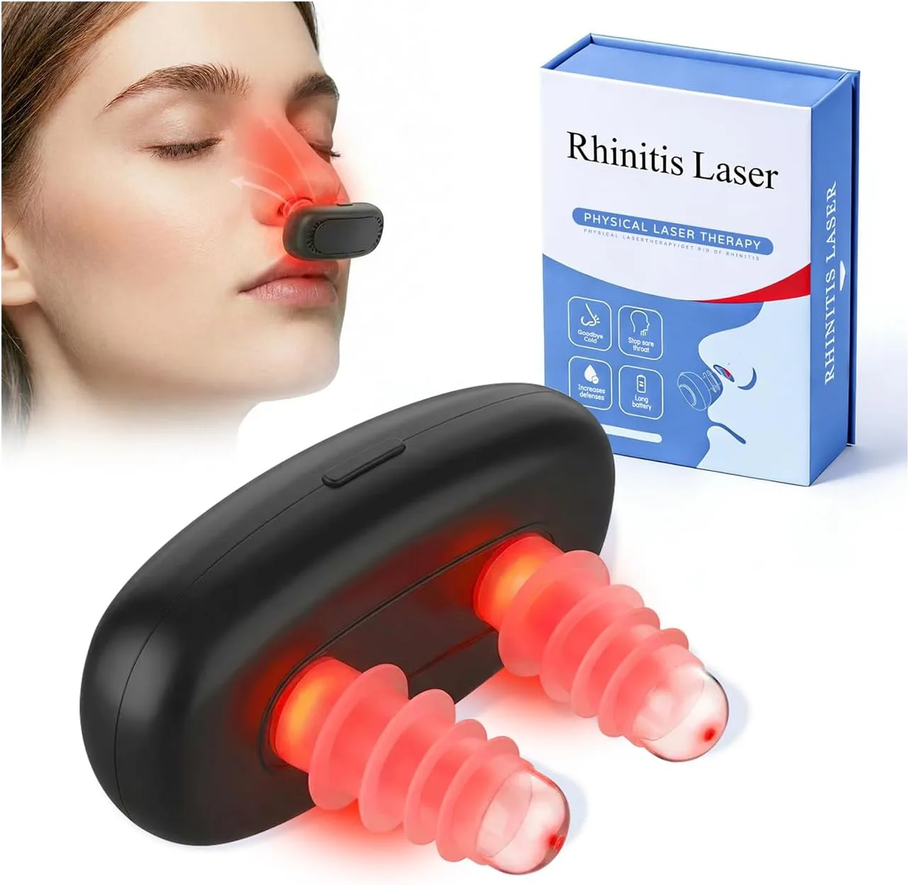 Dispositivo de Luz Roja para Cuidado Nasal Toplips Negro 1 unidad