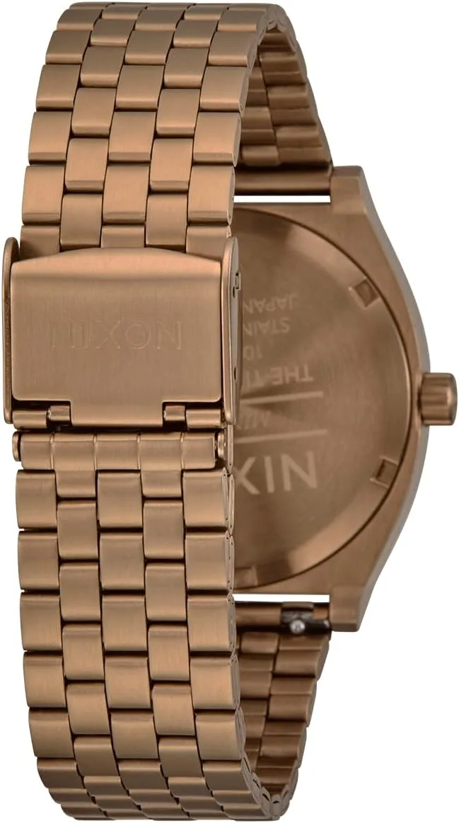 NIXON Time Teller A045 - 100m Water Resistant Men's Analog Fashion Watch (37mm Watch Face, 19.5mm-18mm Stainless Steel Band)