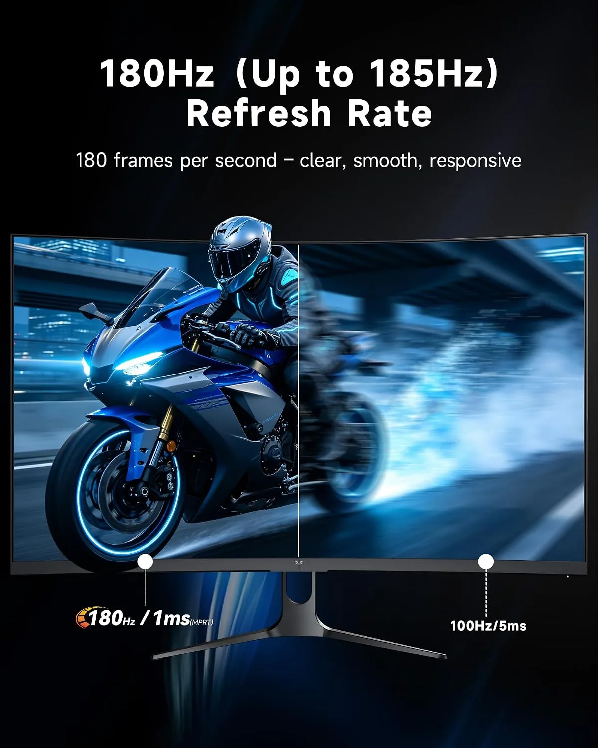 KTC 32 Inch Curved Gaming Monitor, QHD 180Hz Monitos 1440P oc 185Hz, H32S5