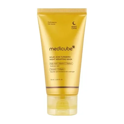Mascarilla Facial Medicube Wrapping Mask Ácido Kójico y Cúrcuma Despegable