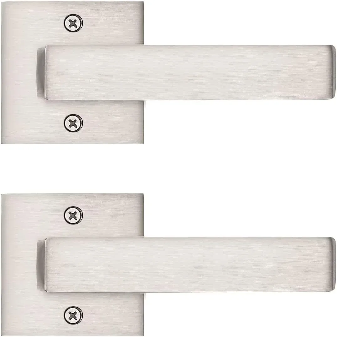 Manija para puerta dummy Tinewa níquel cepillado reversible para ambas manos pack 2