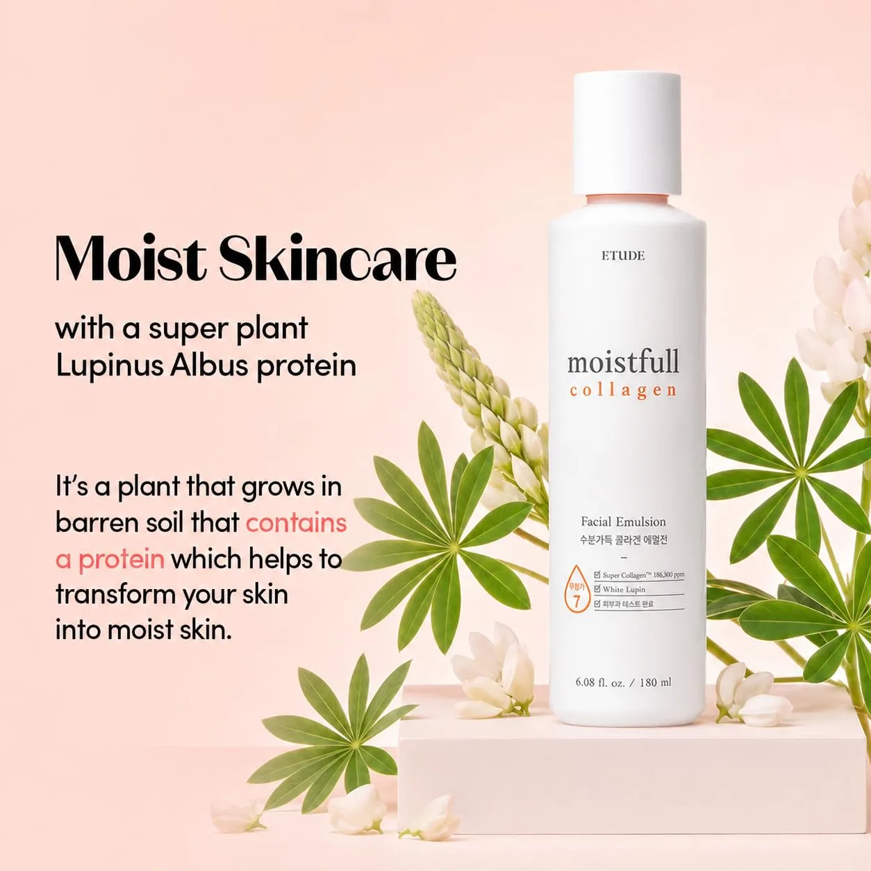 ETUDE Moistfull Collagen Facial Emulsion, Face Moisturizer, 6.08 fl oz