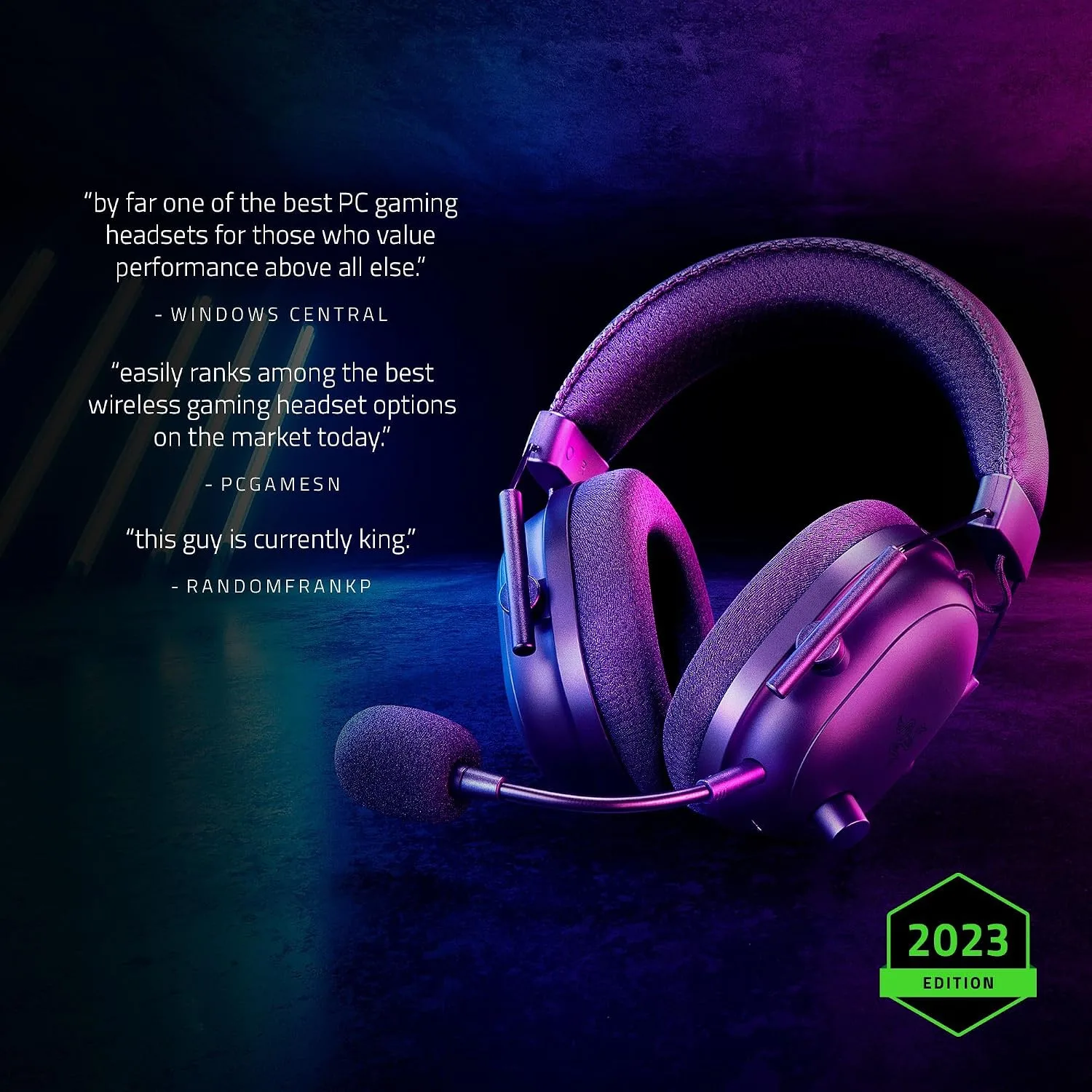 Razer BlackShark V2 Pro Wireless Gaming Headset, 70 Hr Battery, Black