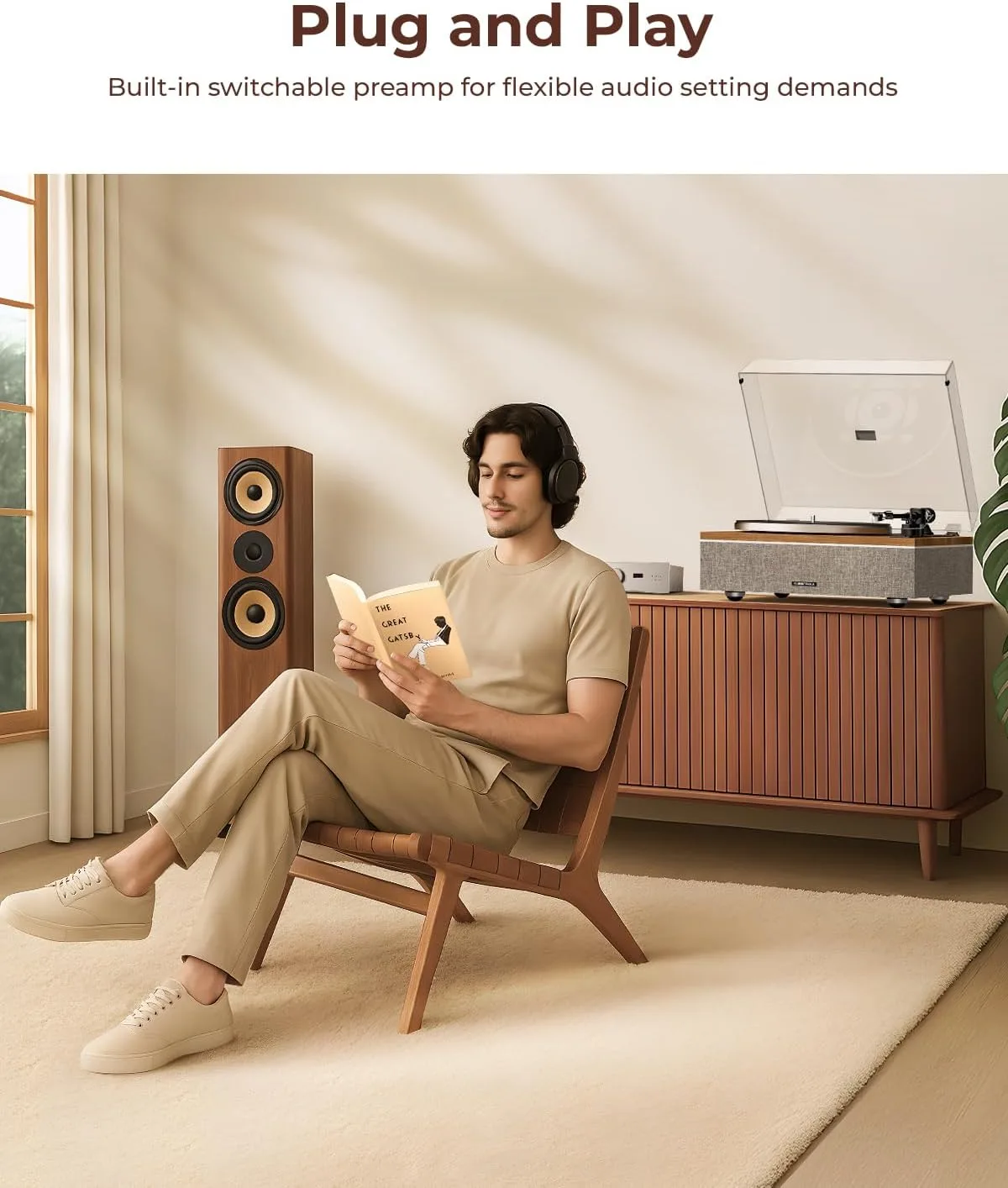 Qlearsoul ONE-S Vinyl Record Player with Bluetooth Input/Output