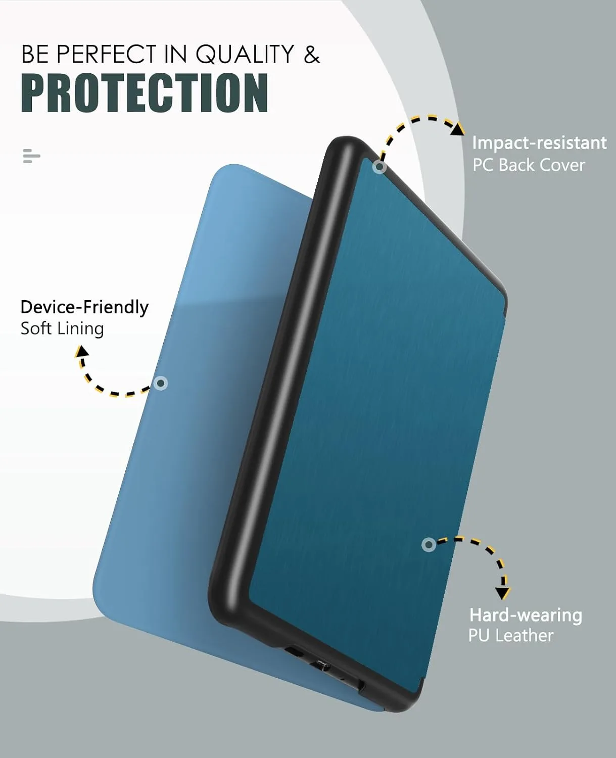 MoKo Case for 7" Kindle Paperwhite 12th Gen&Colorsoft 2024, French Blue