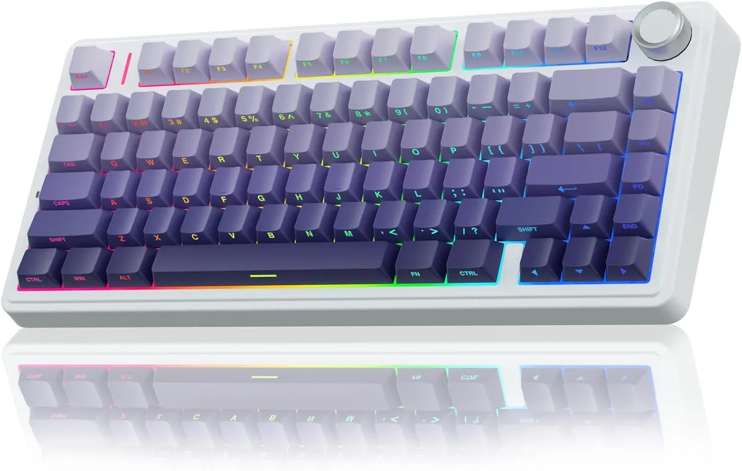 Teclado mecánico AULA F75 Pro inalámbrico 75% RGB púrpura degradado
