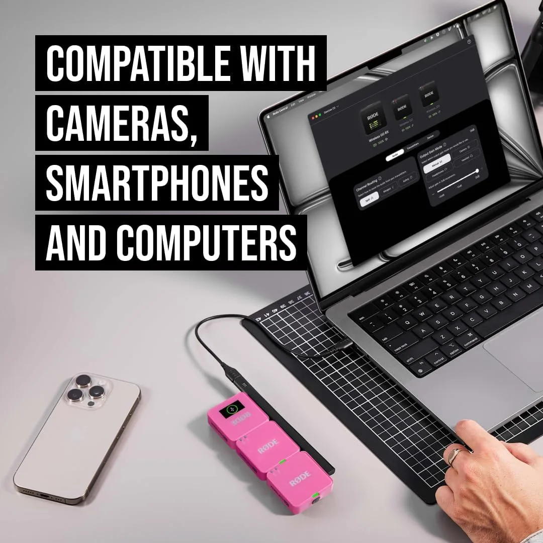 RØDE Wireless GO (Gen 3) Compact Wireless Microphone, 32-Bit Float, Pink