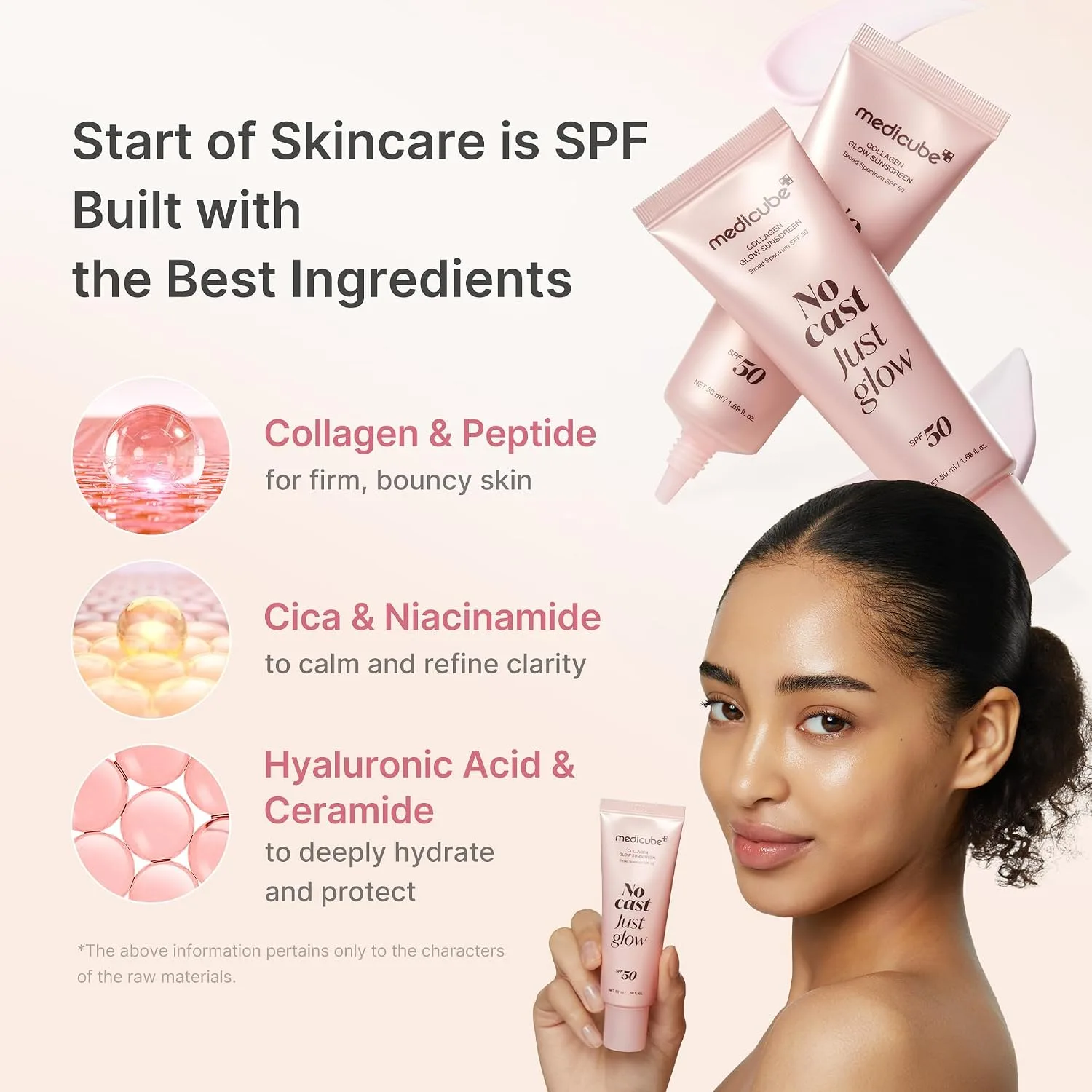 medicube Sunscreen No Cast Just Glow Collagen, SPF 50